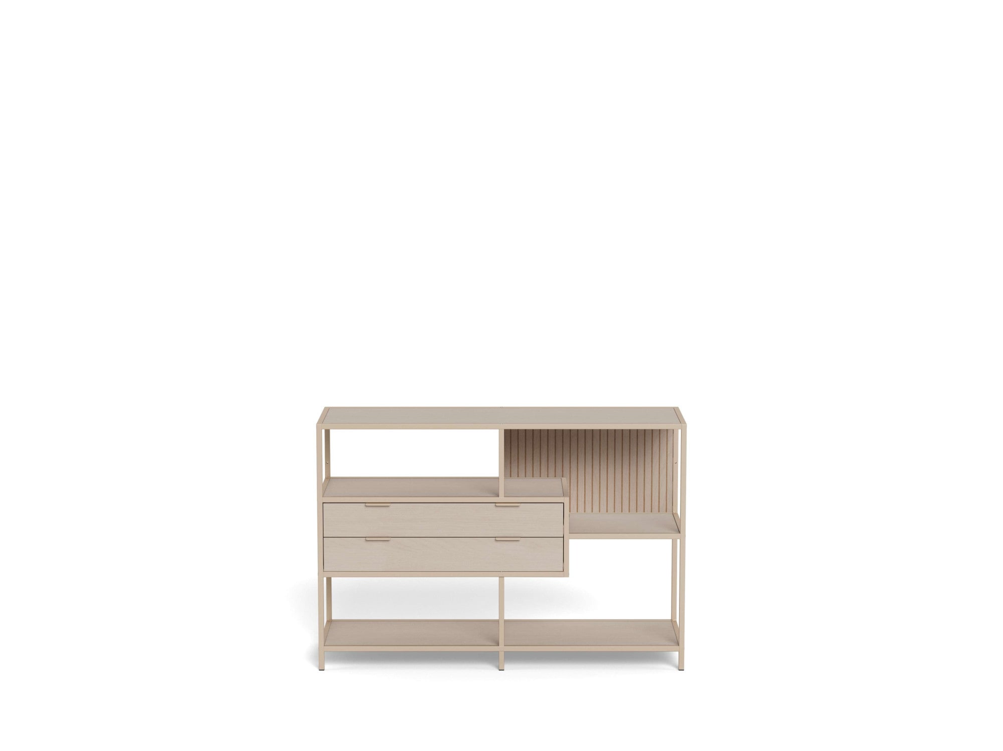 ACTONA GROUP Regal »Seaford, Standregal, Regal, Raumteiler« 114x35x78 cm,  schwarzer Stahlrahmen, 2 Schubladen, Wendemodul, Breite 114 cm