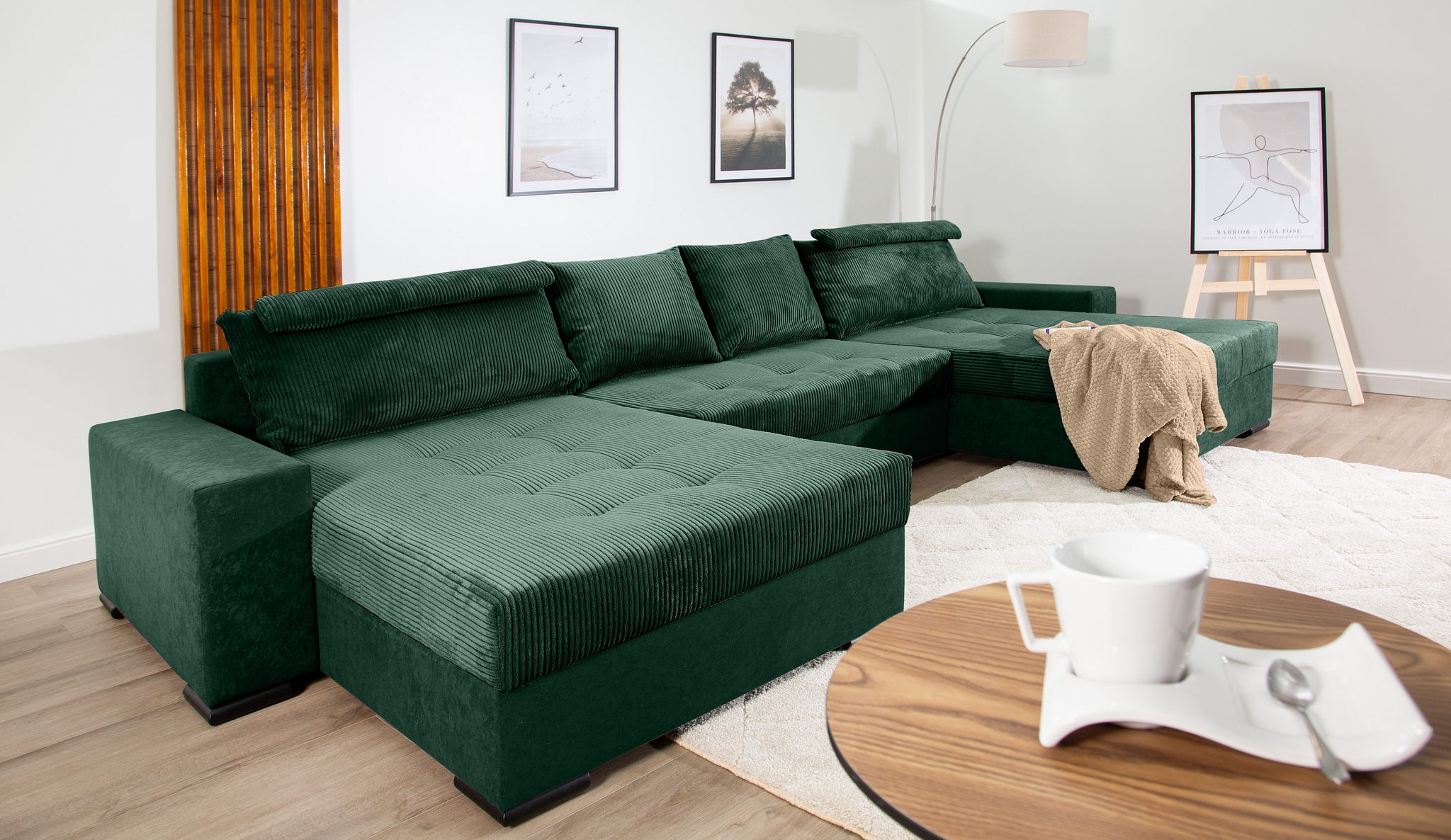 COLLECTION AB Wohnlandschaft »XXXL-Josy Relax U-Form Breite 352 cm, mit 2 gleich großen Recamieren«, inkl. Bettfunktion, Bettkasten, mit 4 Rückenkissen in zwei Größen