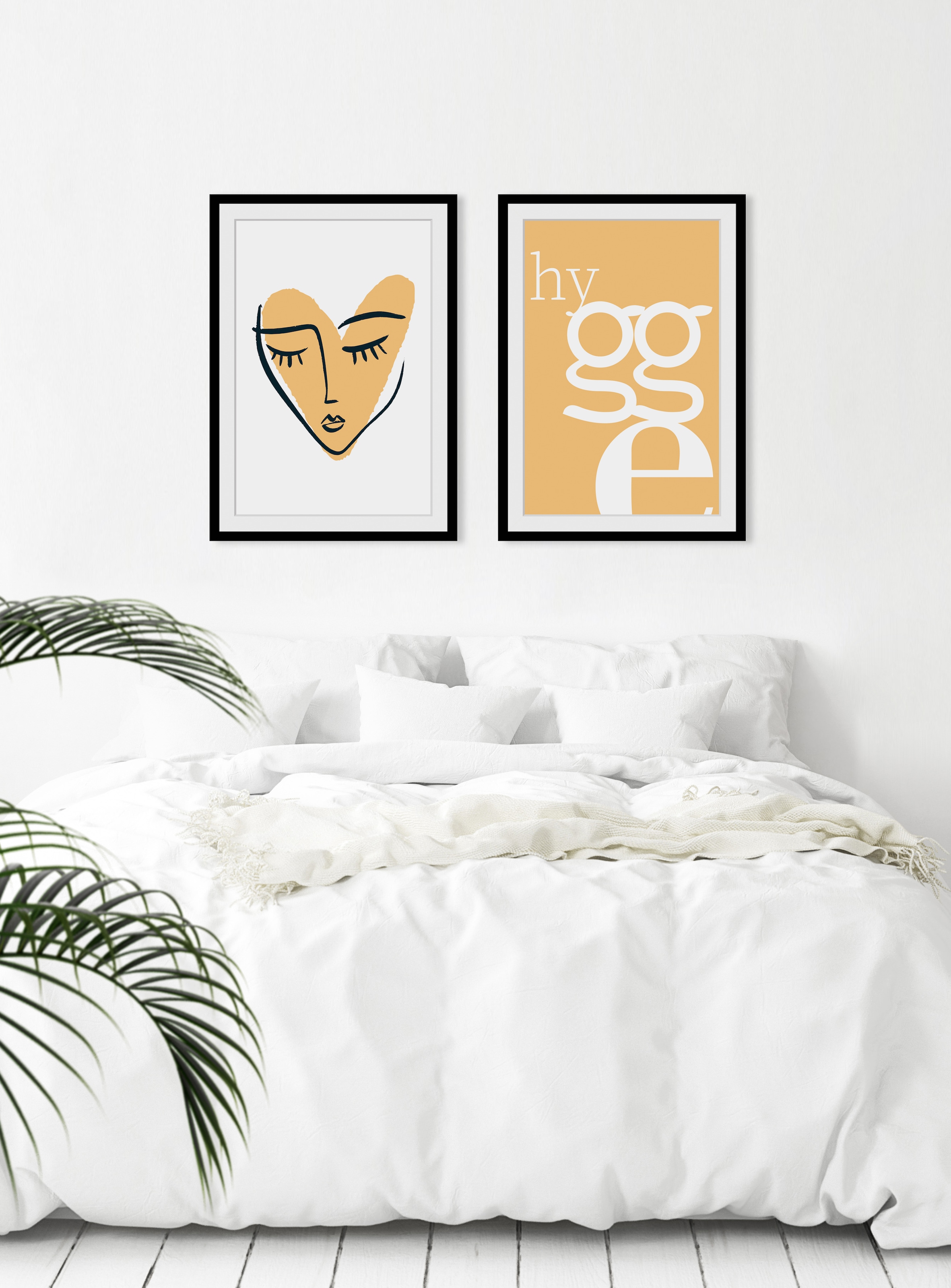 queence Bild »Finchen«, Abstrakt-Gesicht-Figuren-Frau-Gemälde-Herz-Herzbilder, HD Premium Poster-Druck inkl. Holzrahmen
