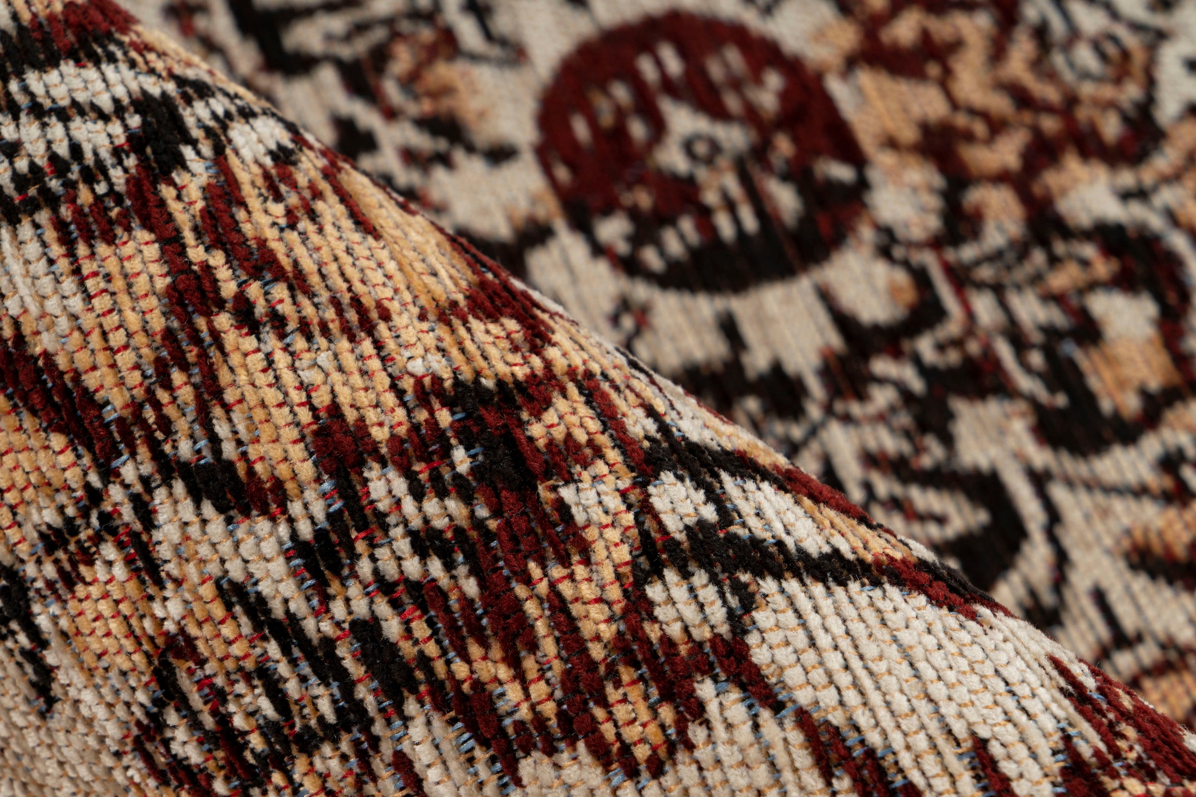 Padiro Teppich »Charme 725« rechteckig 5 mm Höhe Chenille Flachgewebe im Vintage Stil