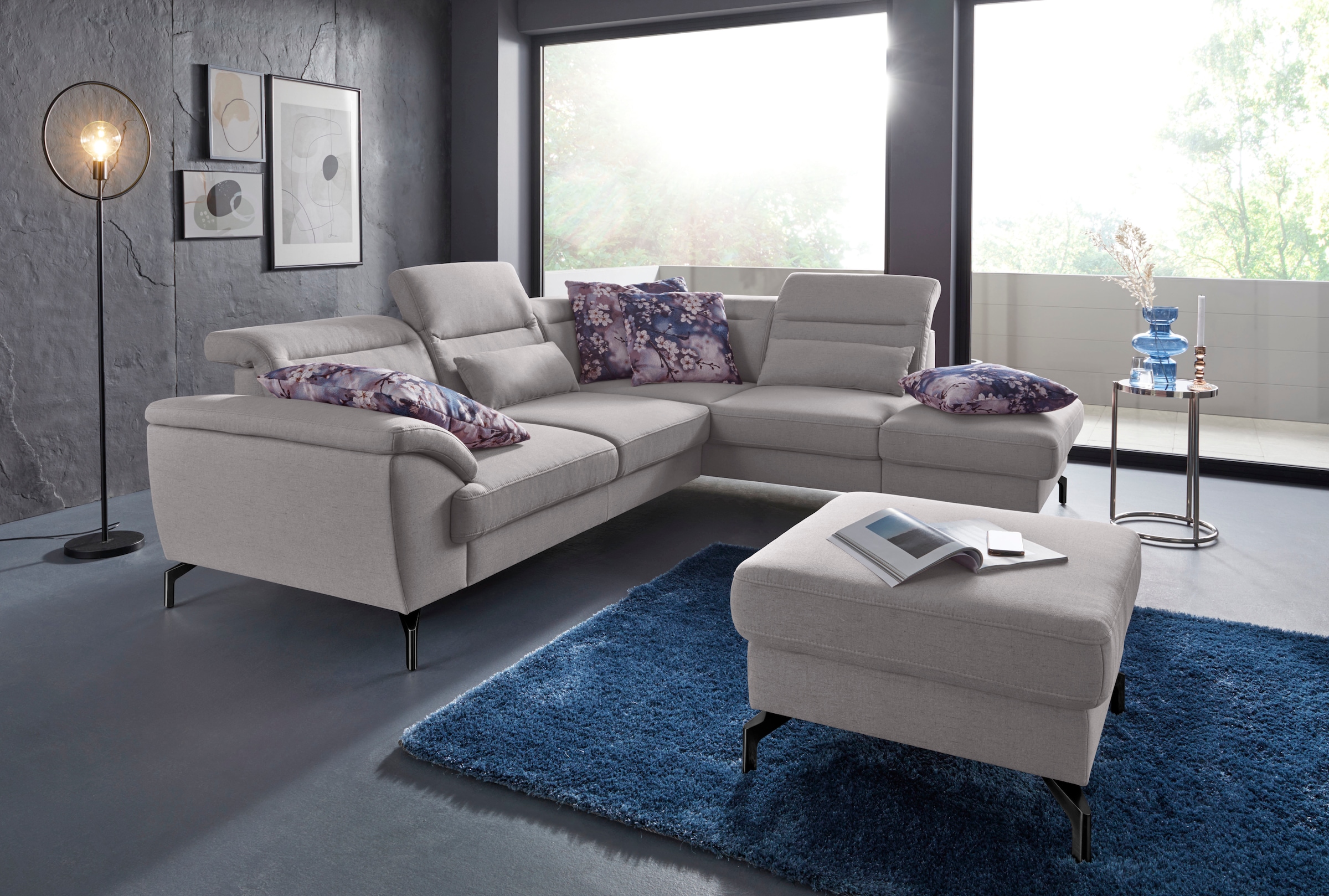 sit&more Hocker »Percy« Fußhöhe 15cm, wahlweise mit unterschiedlichen Fußfarben