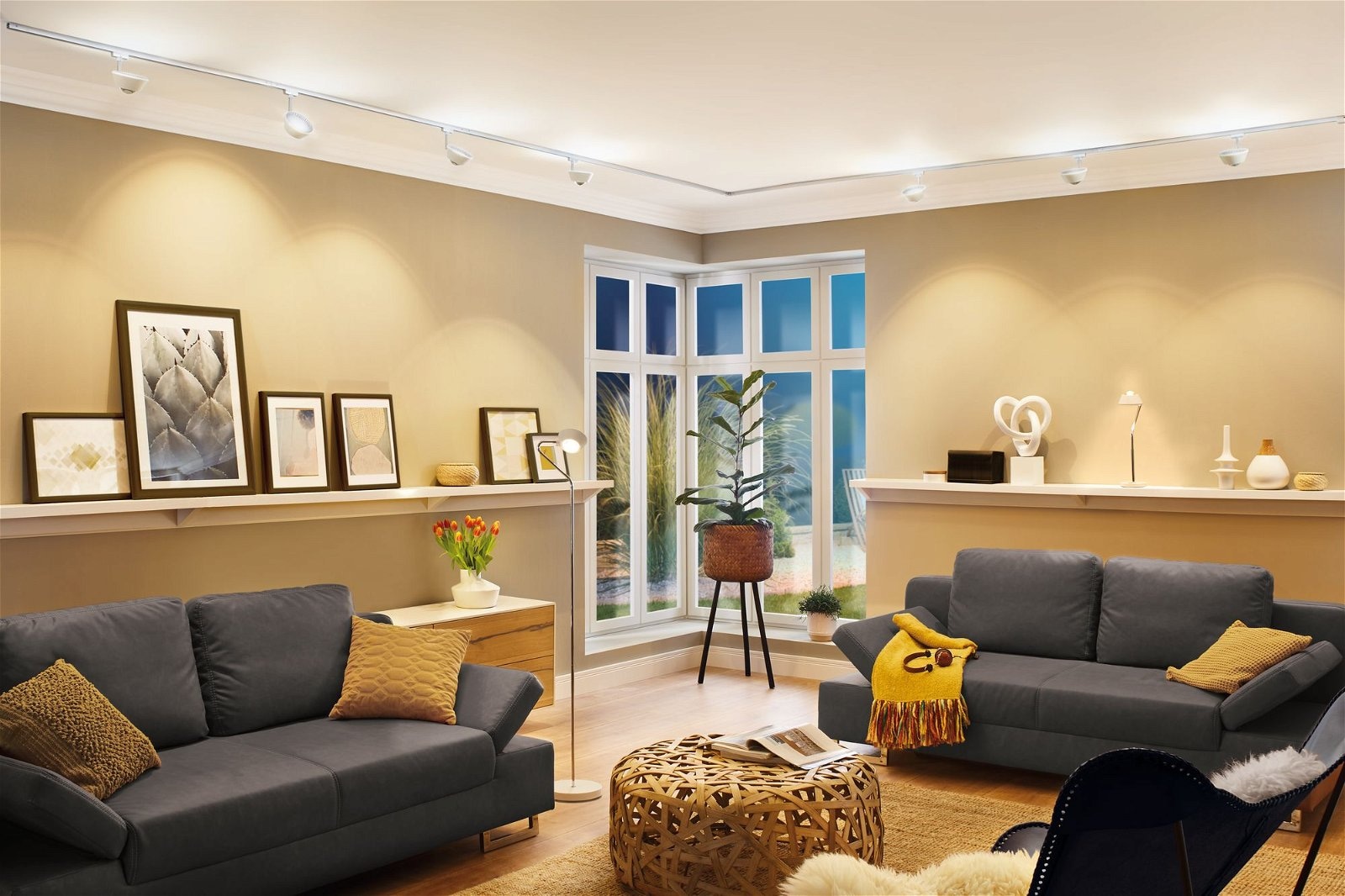 Paulmann Schienensystem-Leuchten »URail Schienenspot Sabik Einzelspot 2700K 230V Weiß matt, Chrom matt« LED-Modul 1 Stk. Warmweiß dimmbar 800lm/390lm 9W