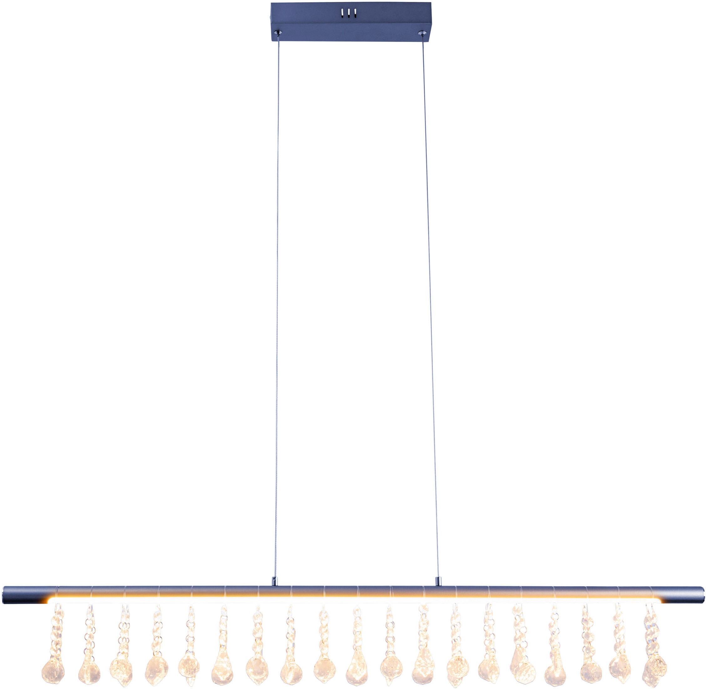näve LED Pendelleuchte »Nobilis«, 1 flammig, Leuchtmittel LED-Modul | LED fest integriert, Hängeleuchte, dimmbar, warmweiß, L: 100cm, grau