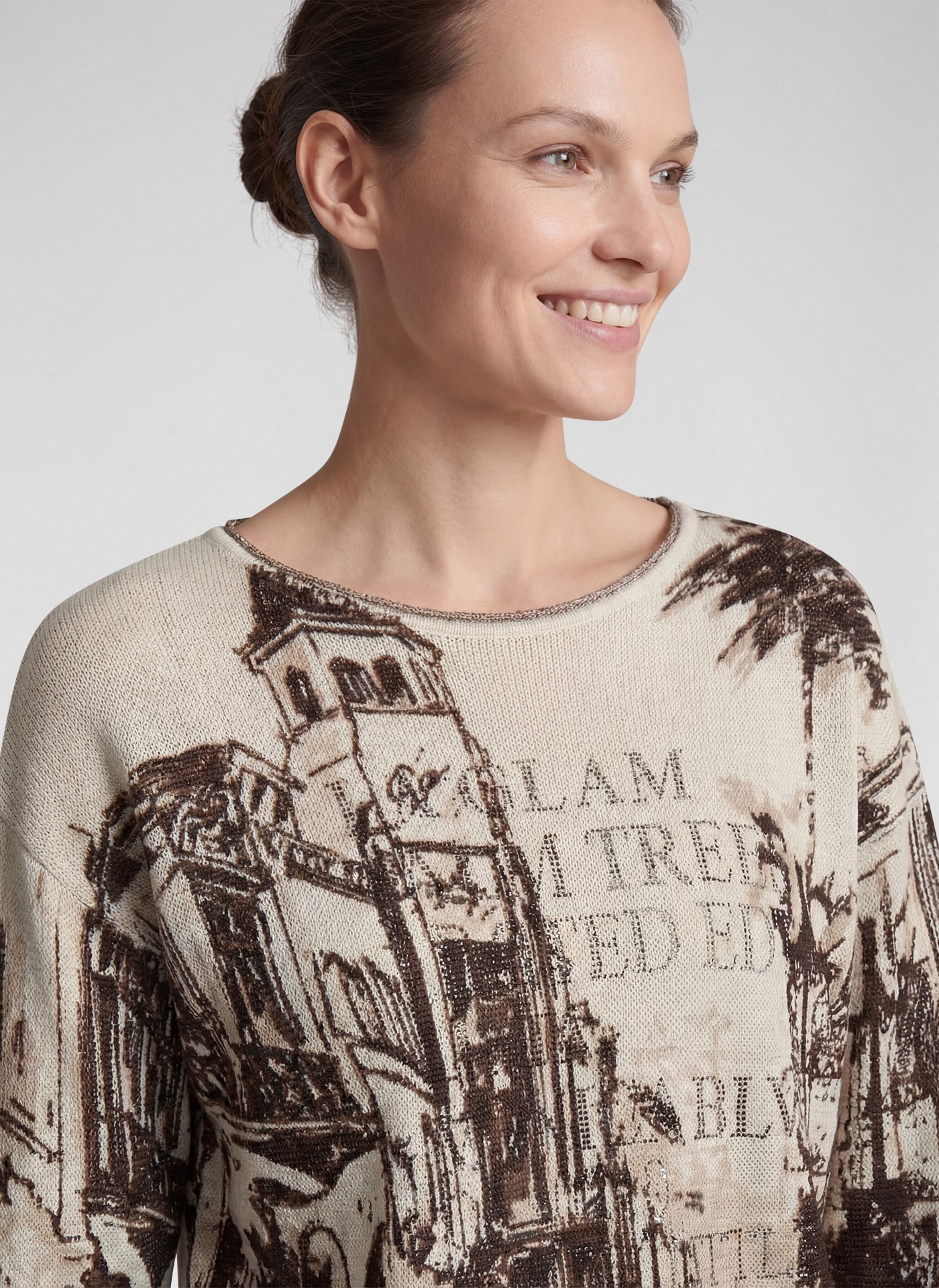 Rabe Strickpullover mit All-Over Print