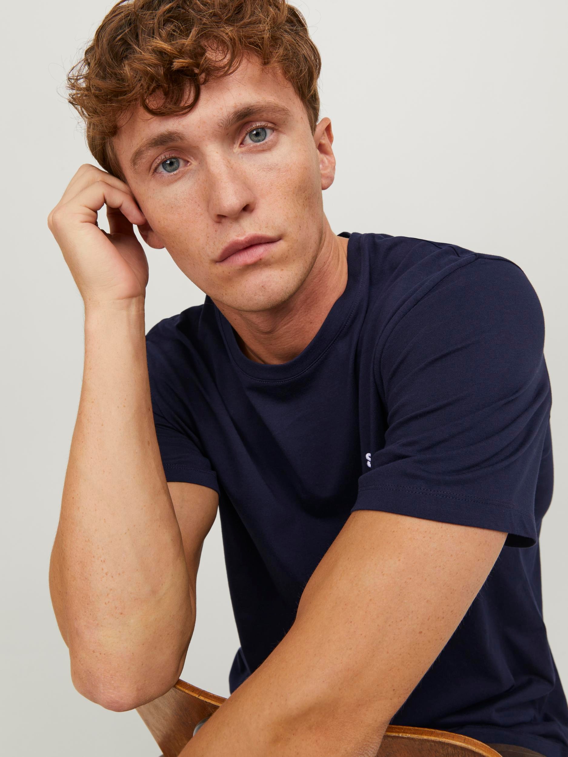 Jack & Jones Rundhalsshirt »JJEPAULOS TEE SS CREW NECK NOOS«, mit Logo Stickerei