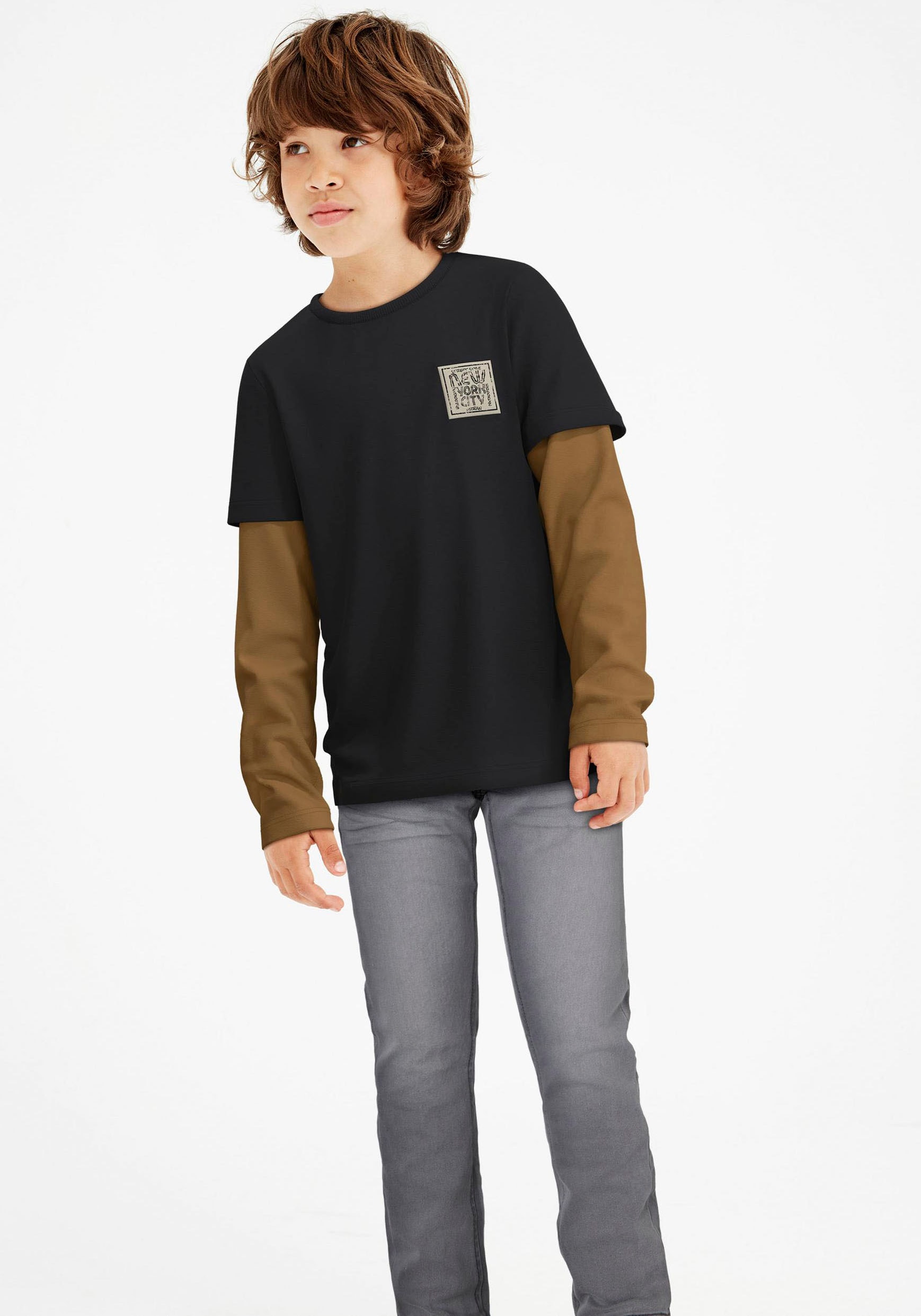 Name It Stretch-Jeans »NKMSILAS für Jungen mit verstellbarem Bund und schlanker Form« slim fit, Denim, Abriebeffekte, angesetztes Bündchen