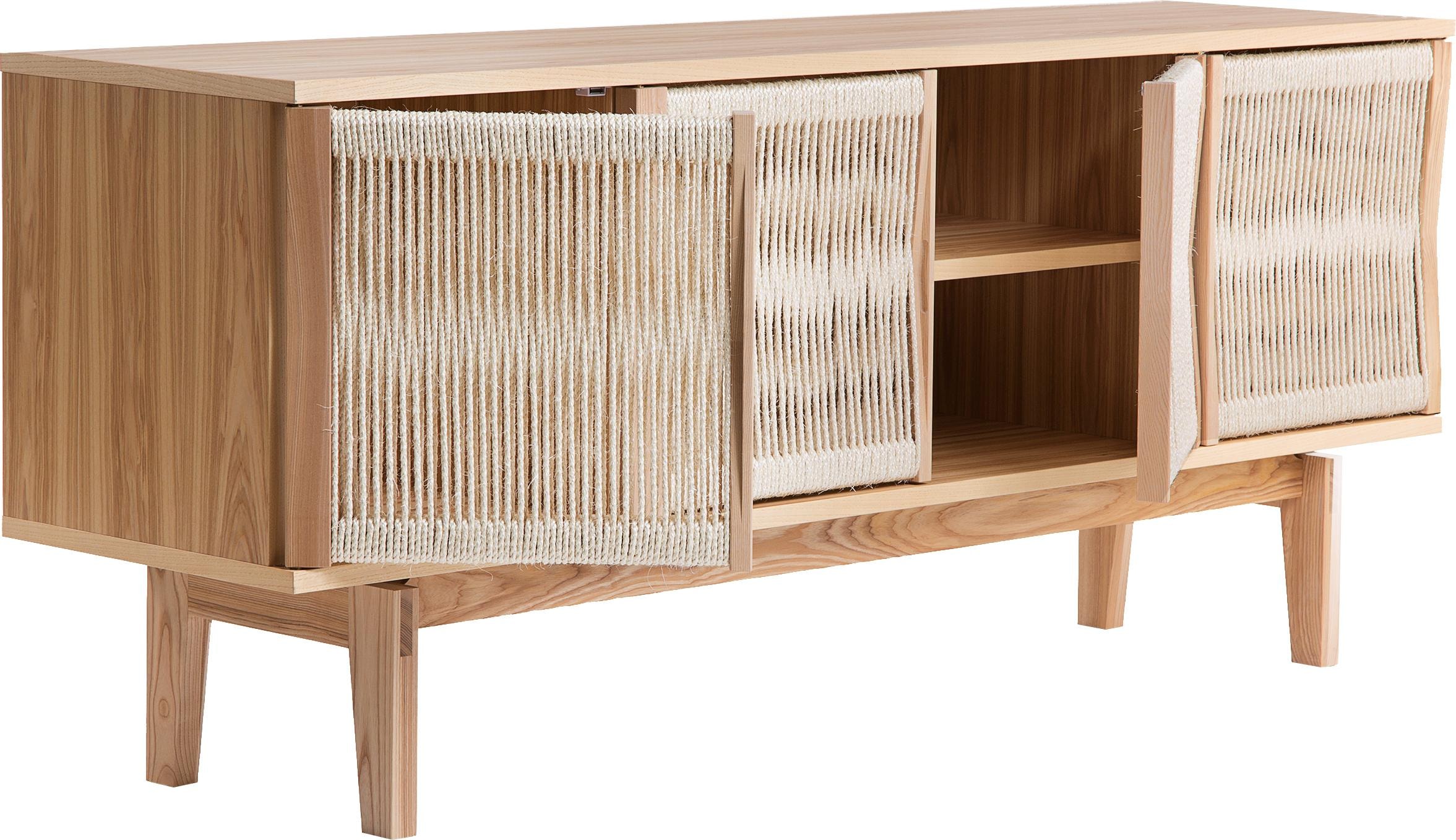 Woodman Sideboard »Lidia«, Kommode, Türenfronten aus nartürlichem Hanfseil, Breite 180 cm, FSC®