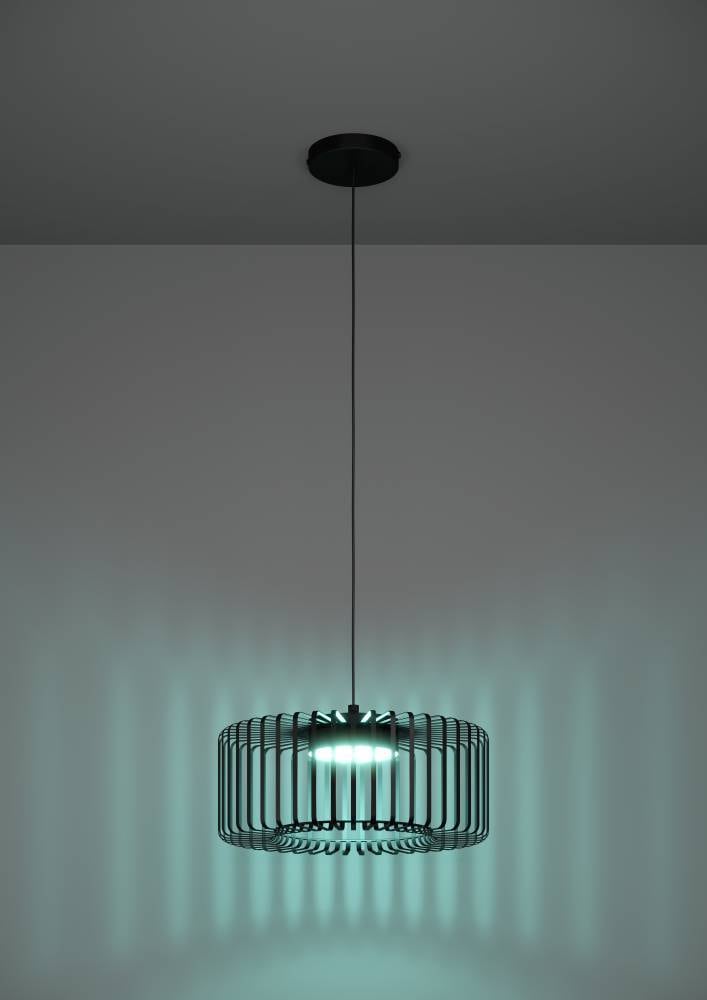 EGLO Hängeleuchte »GINESTRONE-Z Hängelampe schwarz, ZigBee 3.0, Timer, Pendelleuchte«, 1 flammig, Leuchtmittel LED-Modul | LED fest integriert, App / Sprachsteuerung Alexa, ‎110x45x45cm, exkl. Fernbedienung