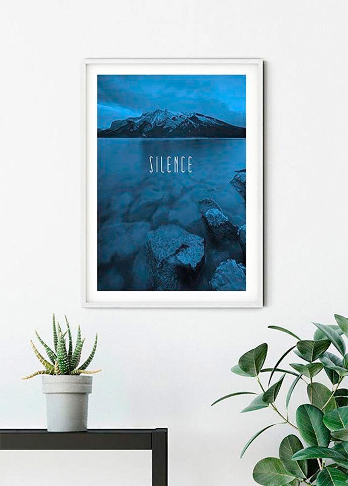Komar Bild »Word Lake Silence Blue«, Natur, (1 St.), Wandbild zur Dekoration - ohne Rahmen