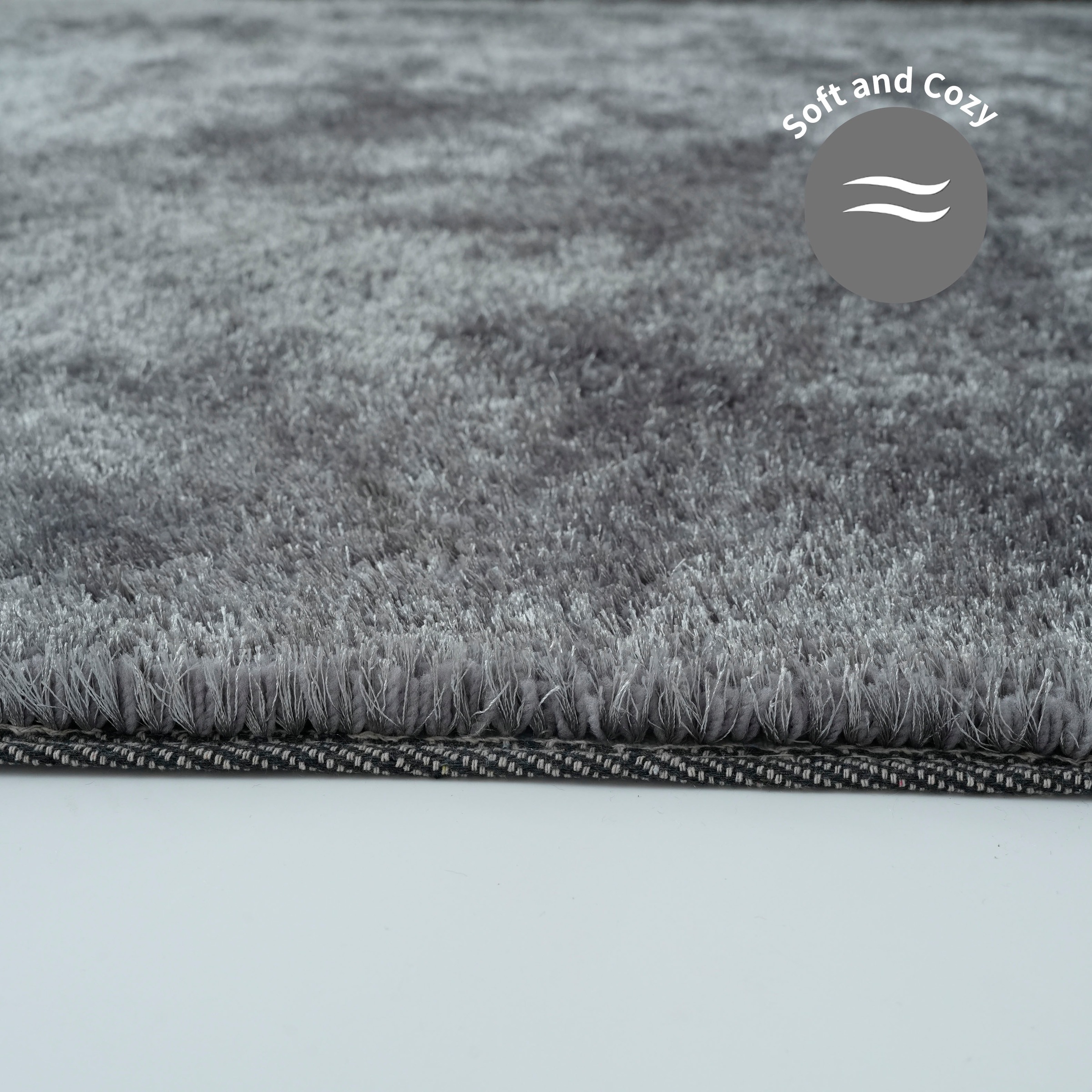 my home Hochflor-Teppich »Dana light, besonders weich, Mikrofaser Teppiche«, rechteckig, 25 mm Höhe, uni, leichter Glanz, Wohnzimmer, Schlafzimmer, Esszimmer