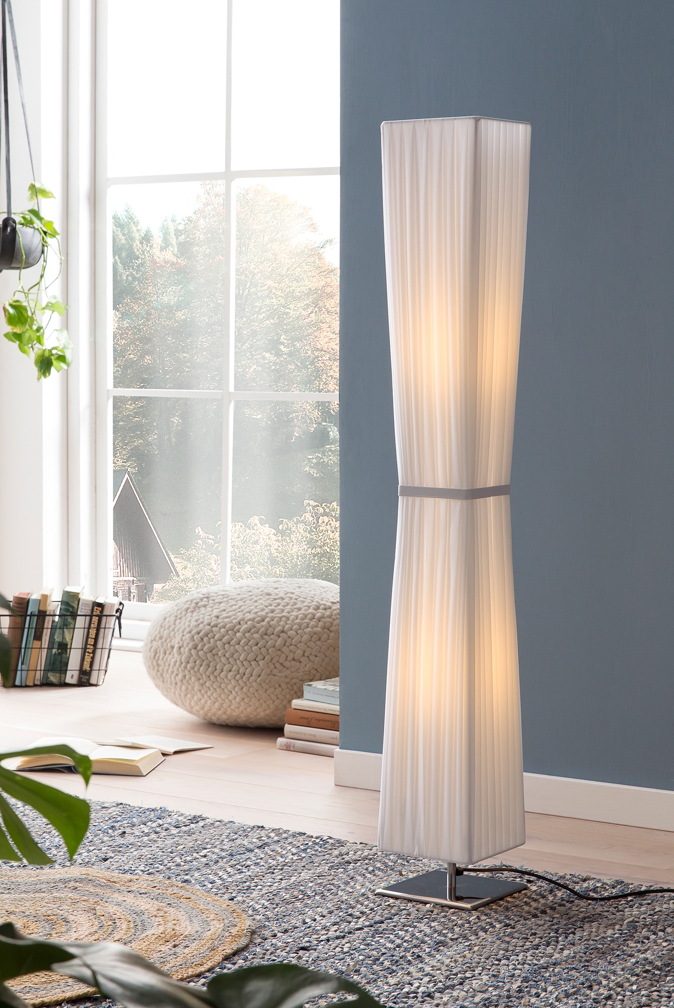 SalesFever Stehlampe »Leon«, 2 flammig, Leuchtmittel E27 | ohne Leuchtmittel, Plissee Lampenschirm aus Latex