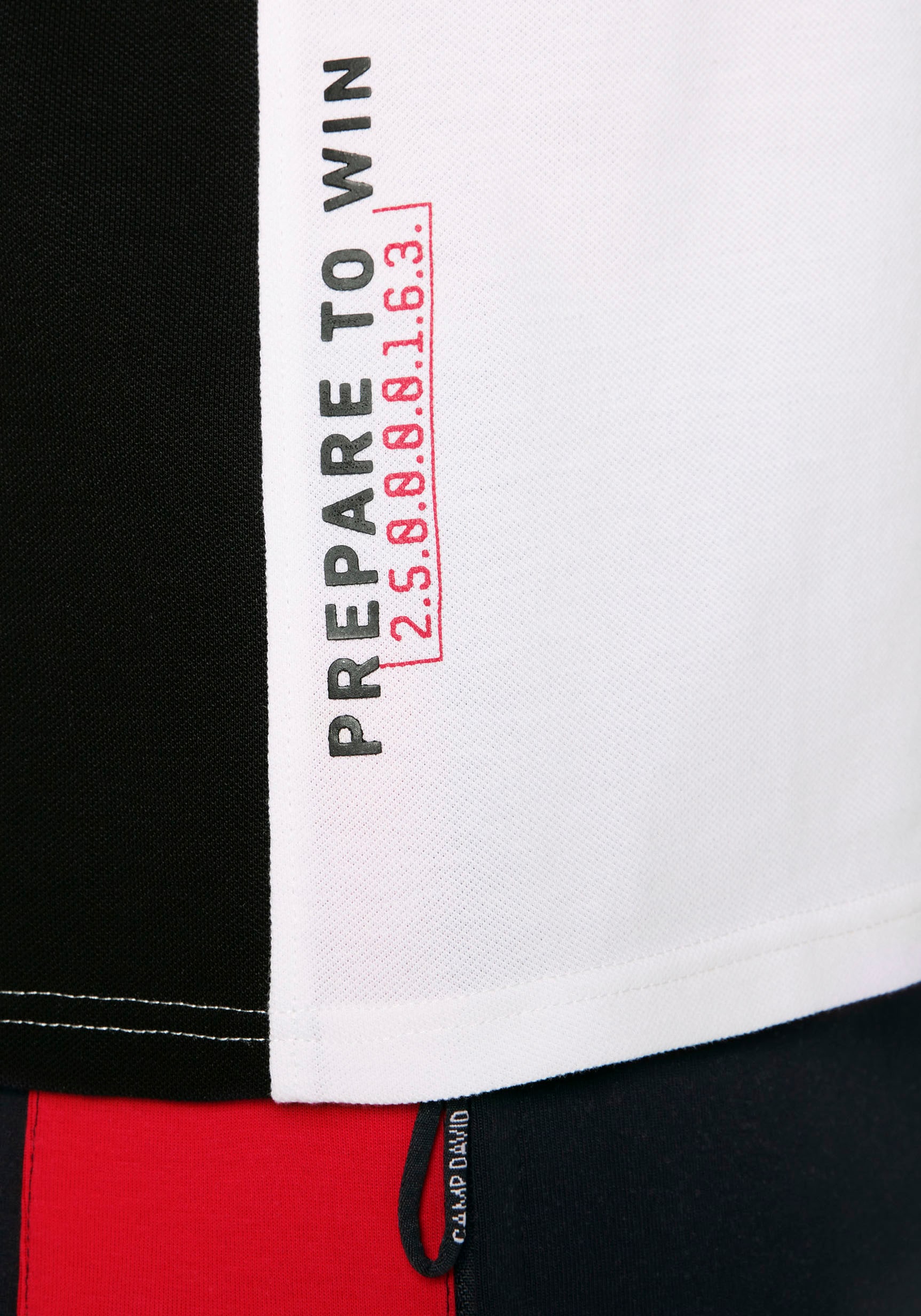 CAMP DAVID Poloshirt, mit Rubber Prints auf Ärmeln, Vorder- und Rückseite  bei ♕