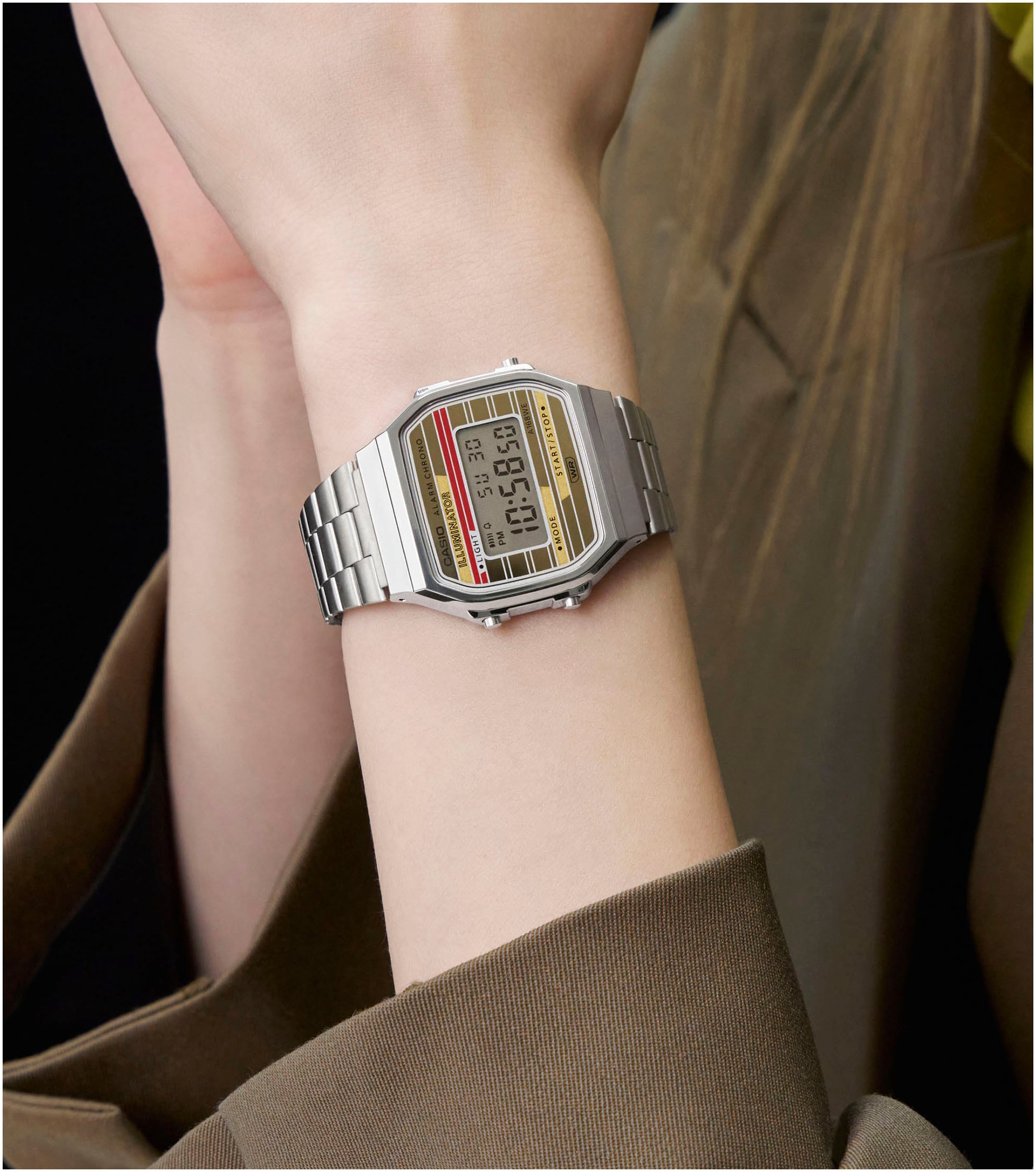 CASIO VINTAGE Chronograph, Quarzuhr, Armbanduhr,Damenuhr, Herrenuhr, Digitaluhr, Edelstahlarmband