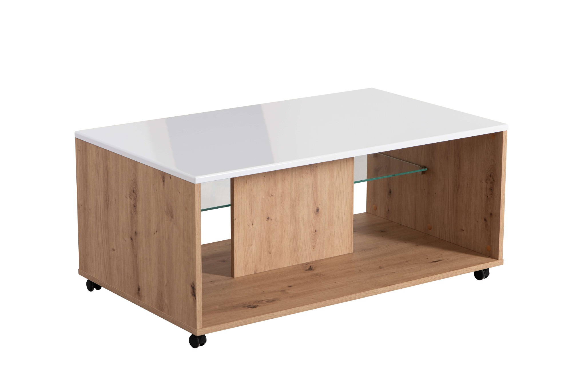 Home affaire Couchtisch »Bert Kaffetisch, 100 cm, in trendigen Farben, modern«, Hochglanzplatte, mit Rollen