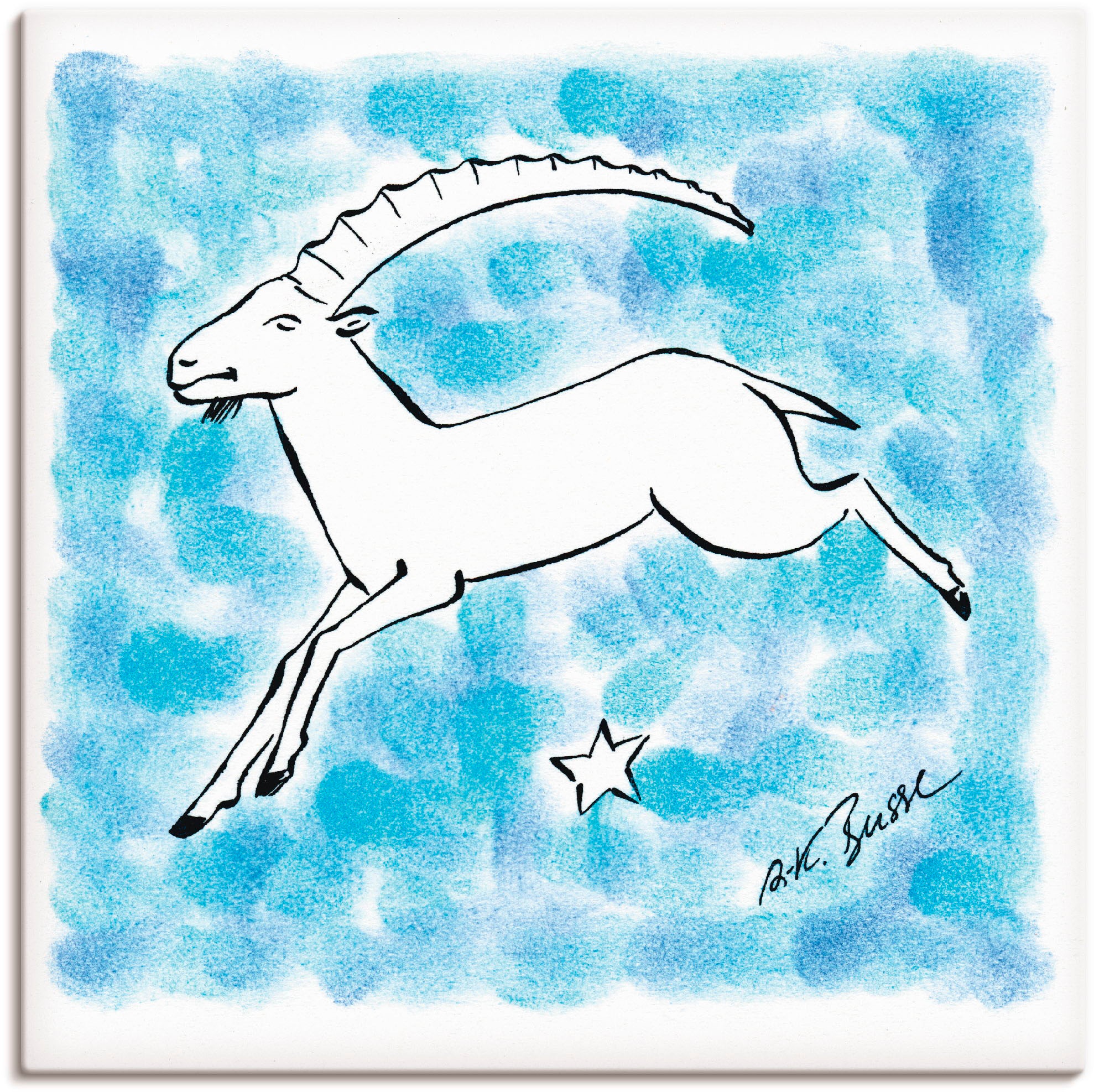 Artland Wandbild »Serie Sternzeichen Steinbock«, Sternzeichen, (1 St.), als Leinwandbild, Wandaufkleber oder Poster in versch. Größen