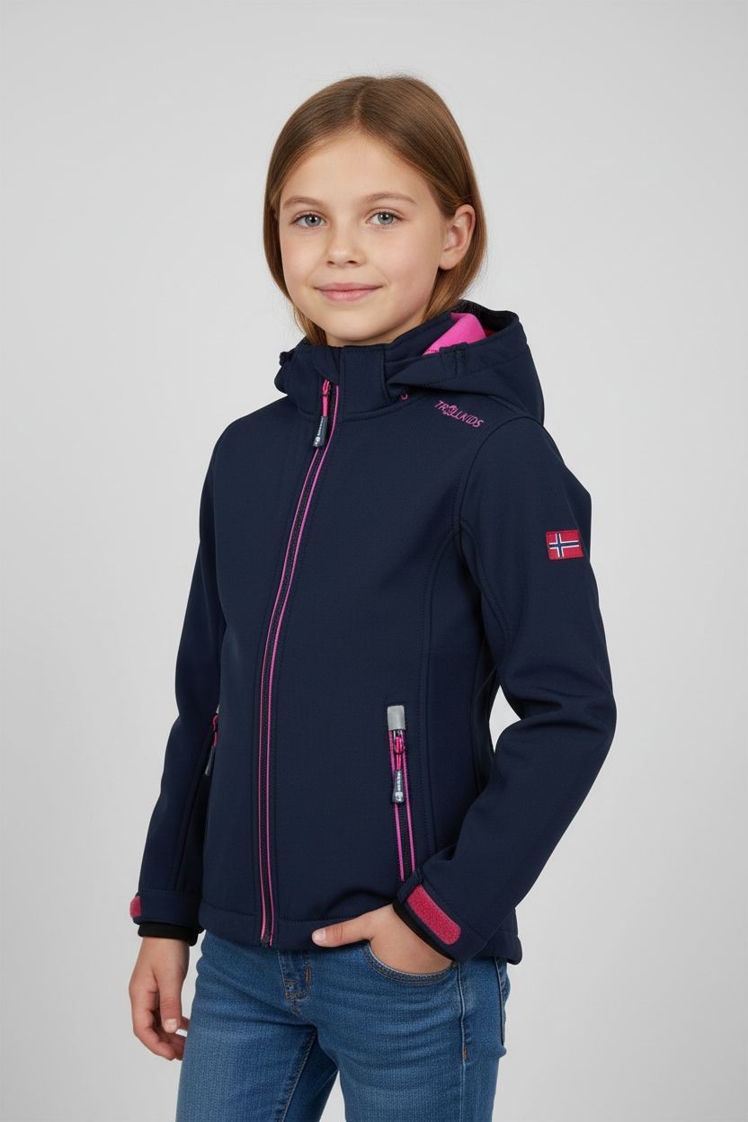 TROLLKIDS Softshelljacke »GIRLS TROLLFJORD JACKET« für Kinder und Jugendliche, sportlicher Stil, winddicht