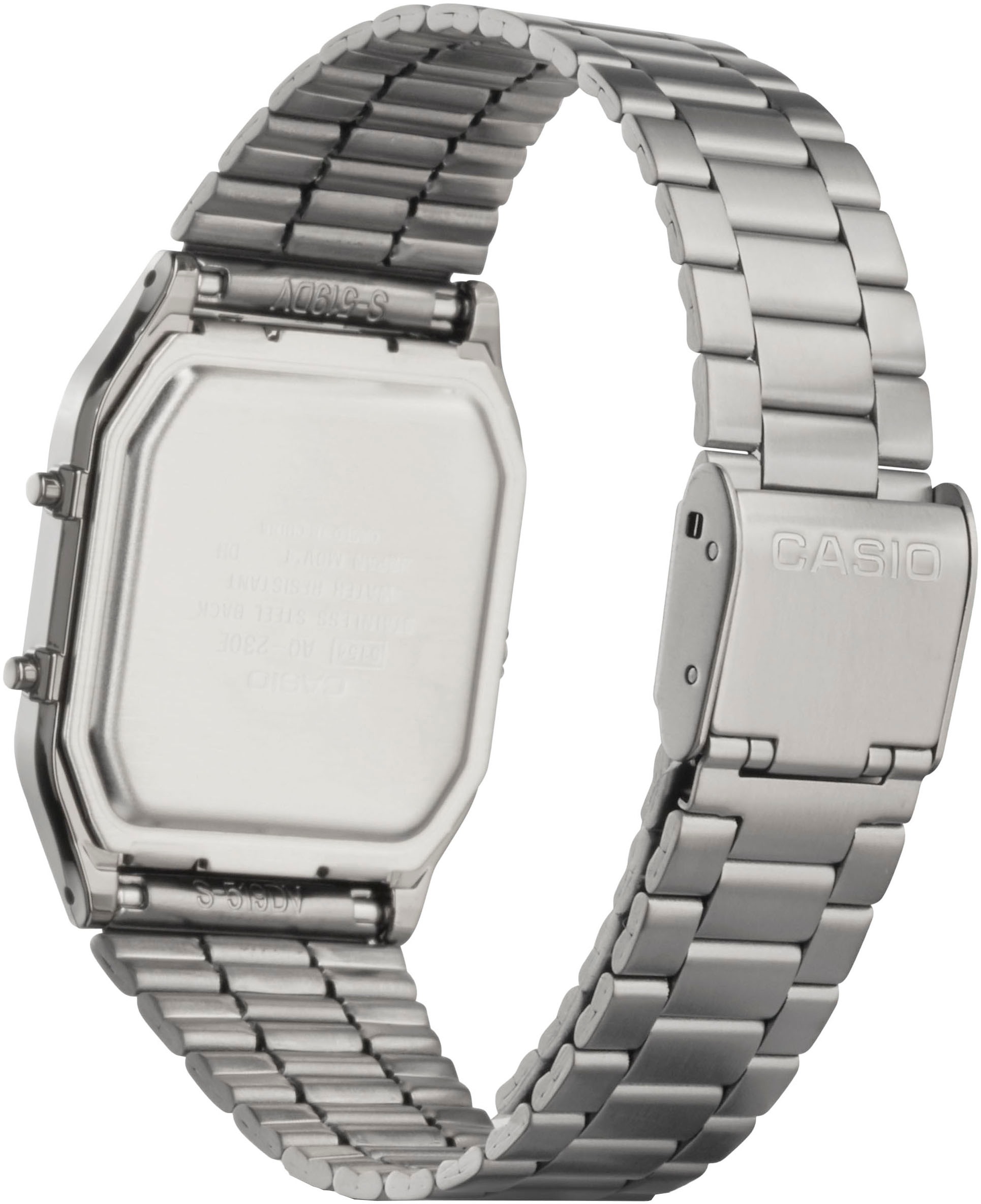CASIO VINTAGE Chronograph, Quarzuhr, Armbanduhr, Damenuhr, Herrenuhr, Edelstahlband,Digitaluhr