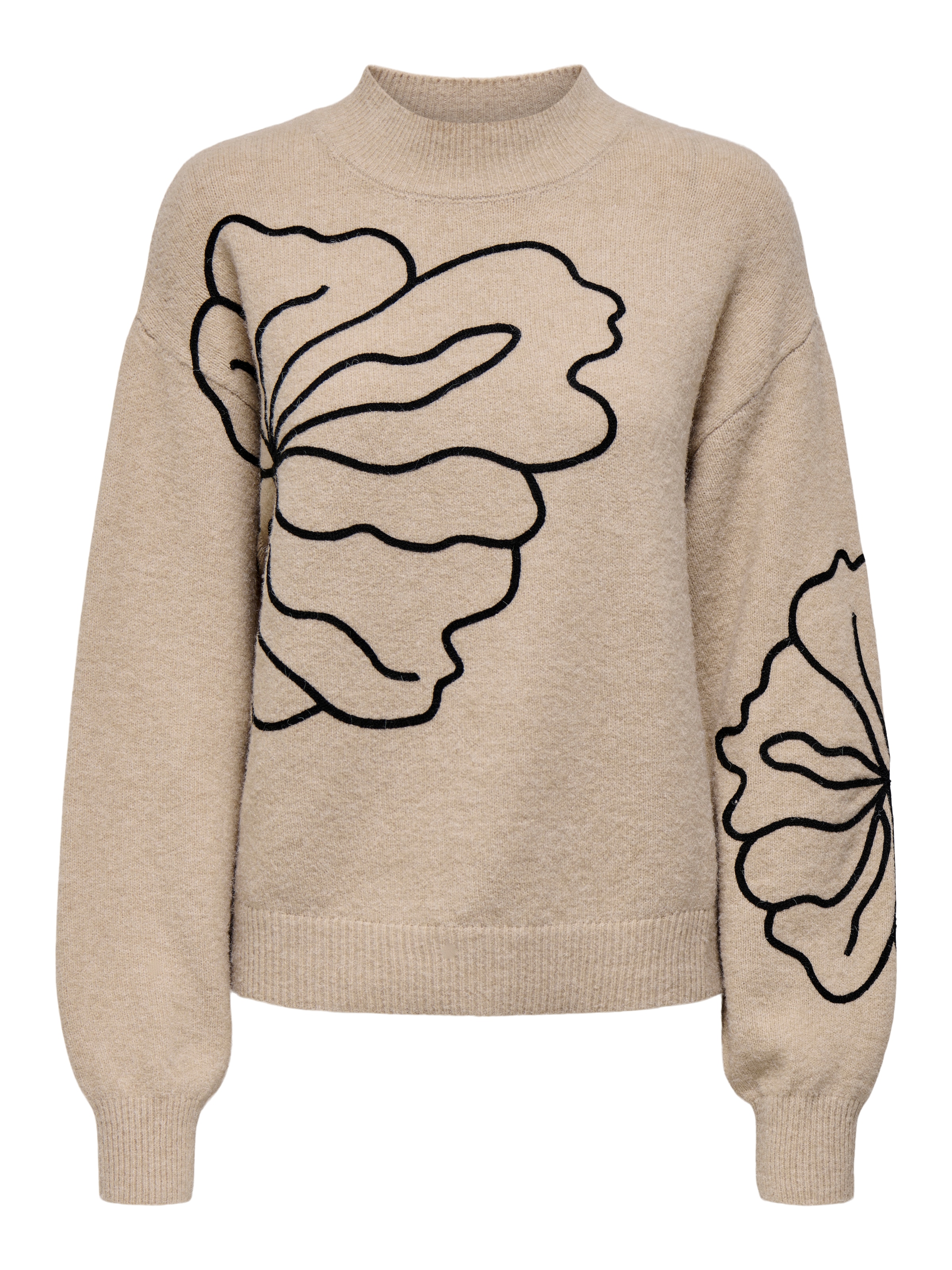 JDY Strickpullover »JDYJELLA L/S FLOWER PULLOVER KNT NOOS« Materialmix, regular fit