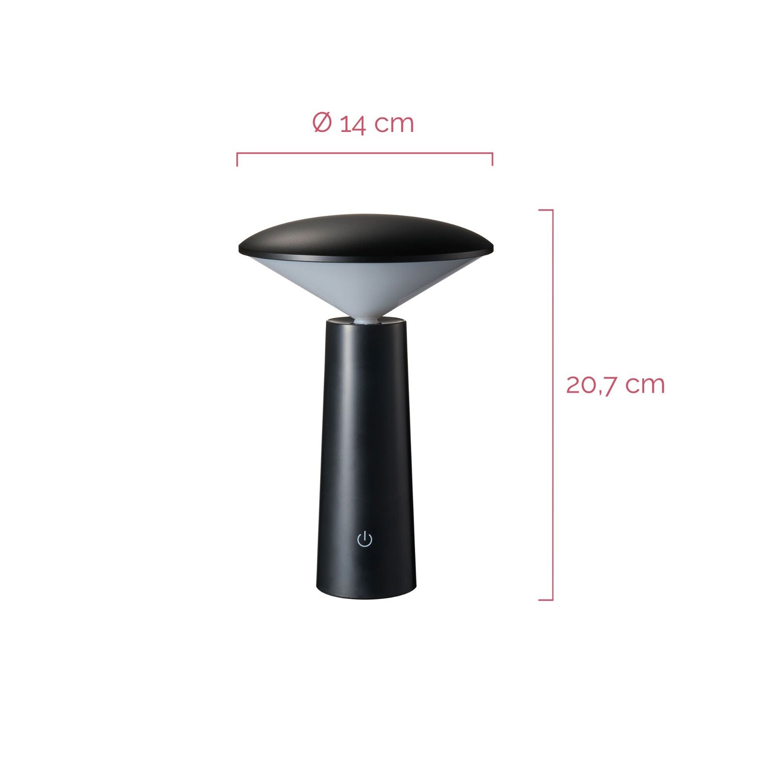 Pauleen LED Tischleuchte »Adorable Shine Mobile schwarz 3W 5V«, 1 flammig, WhiteSwitch, dimmbar, USB-charger