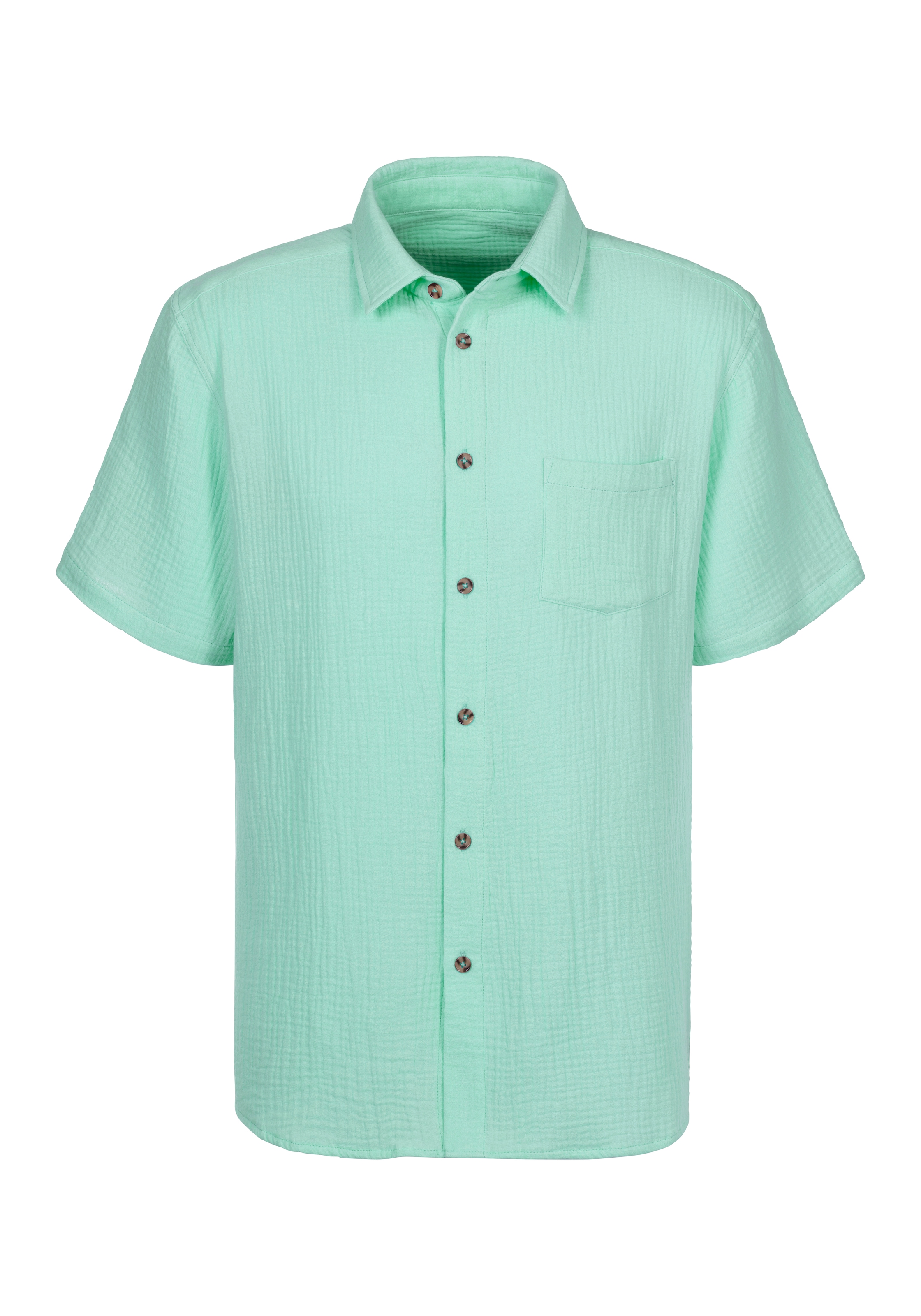 Beachtime Kurzarmhemd »Regular fit« Kurzarm, Freizeithemd aus Musselin-Ware