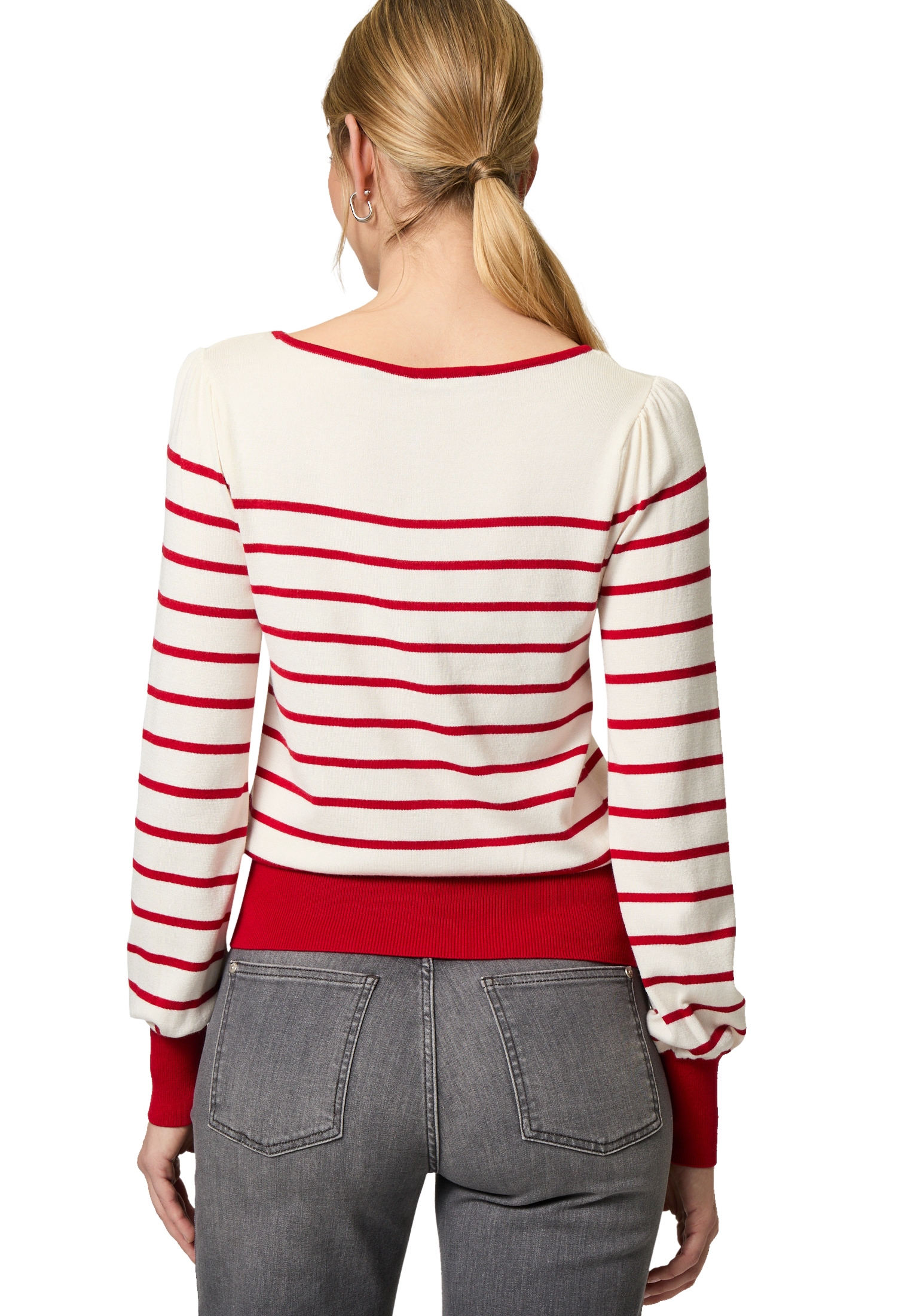 Zero Rundhalspullover »Pullover mit Streifen«