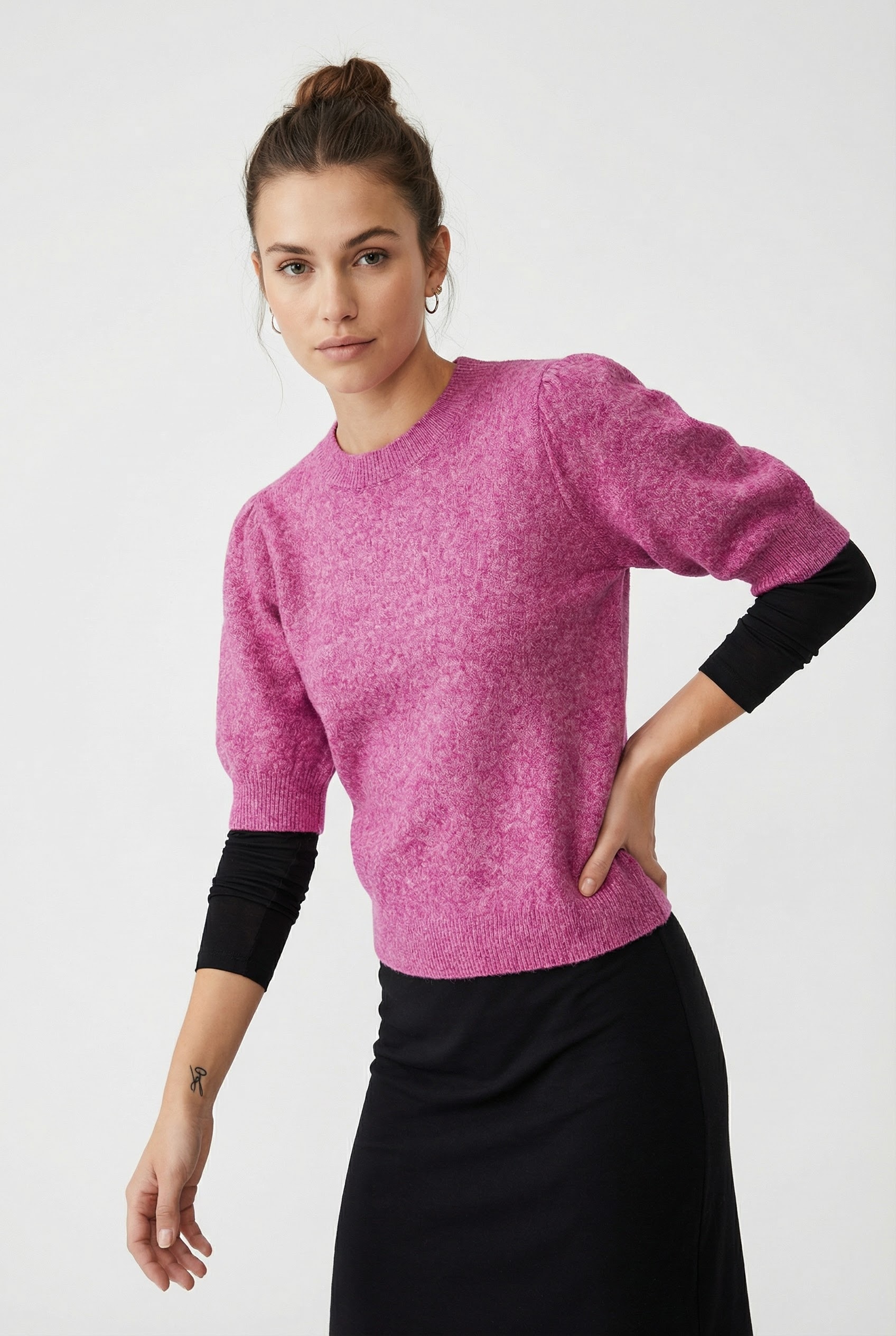 ONLY Strickpullover »ONLRICA LIFE 2/4 PULLOVER KNT NOOS« Materialmix