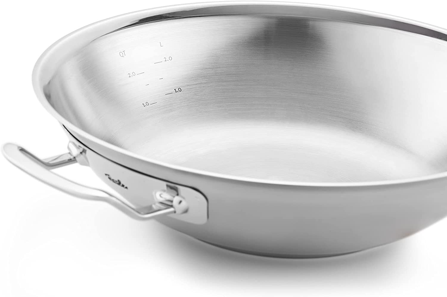 Fissler Wok »ORIGINAL-PROFI COLLECTION® Wok mit Deckel« Edelstahl 18/10 2 Stk. tlg. mit breitem Schüttrand, Kaltmetallgriffen. Made in Germany