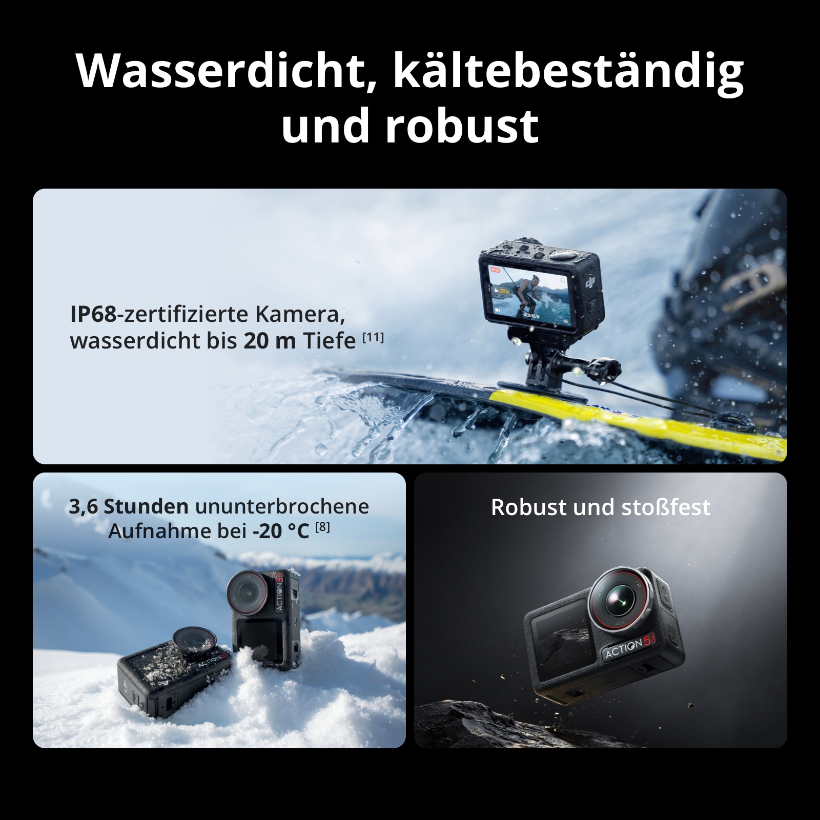 DJI Action Cam »Osmo Action 5 Pro Standard Combo« 4K Ultra HD Bluetooth