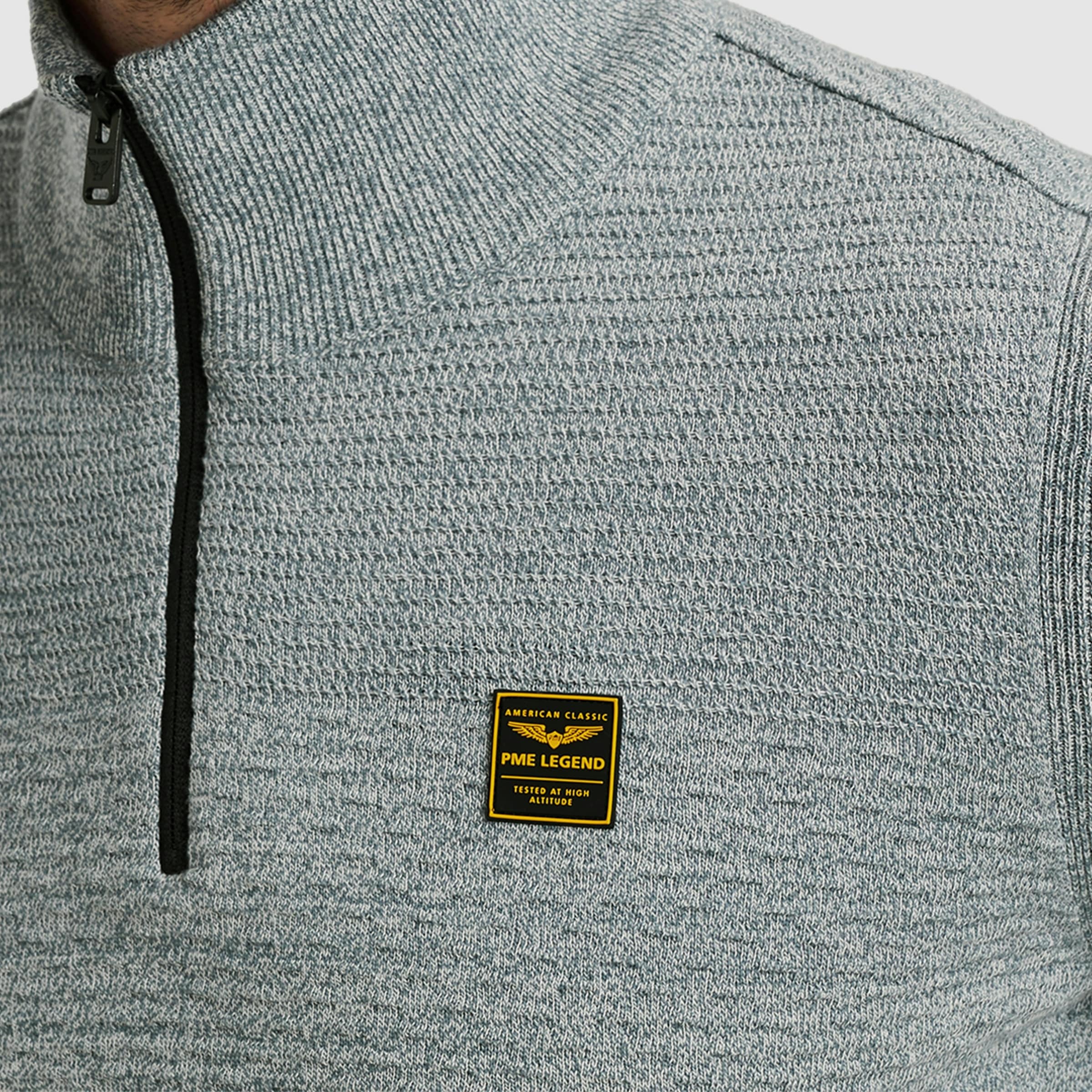 PME LEGEND Troyer mit Struktur-Muster und Logo-Badge