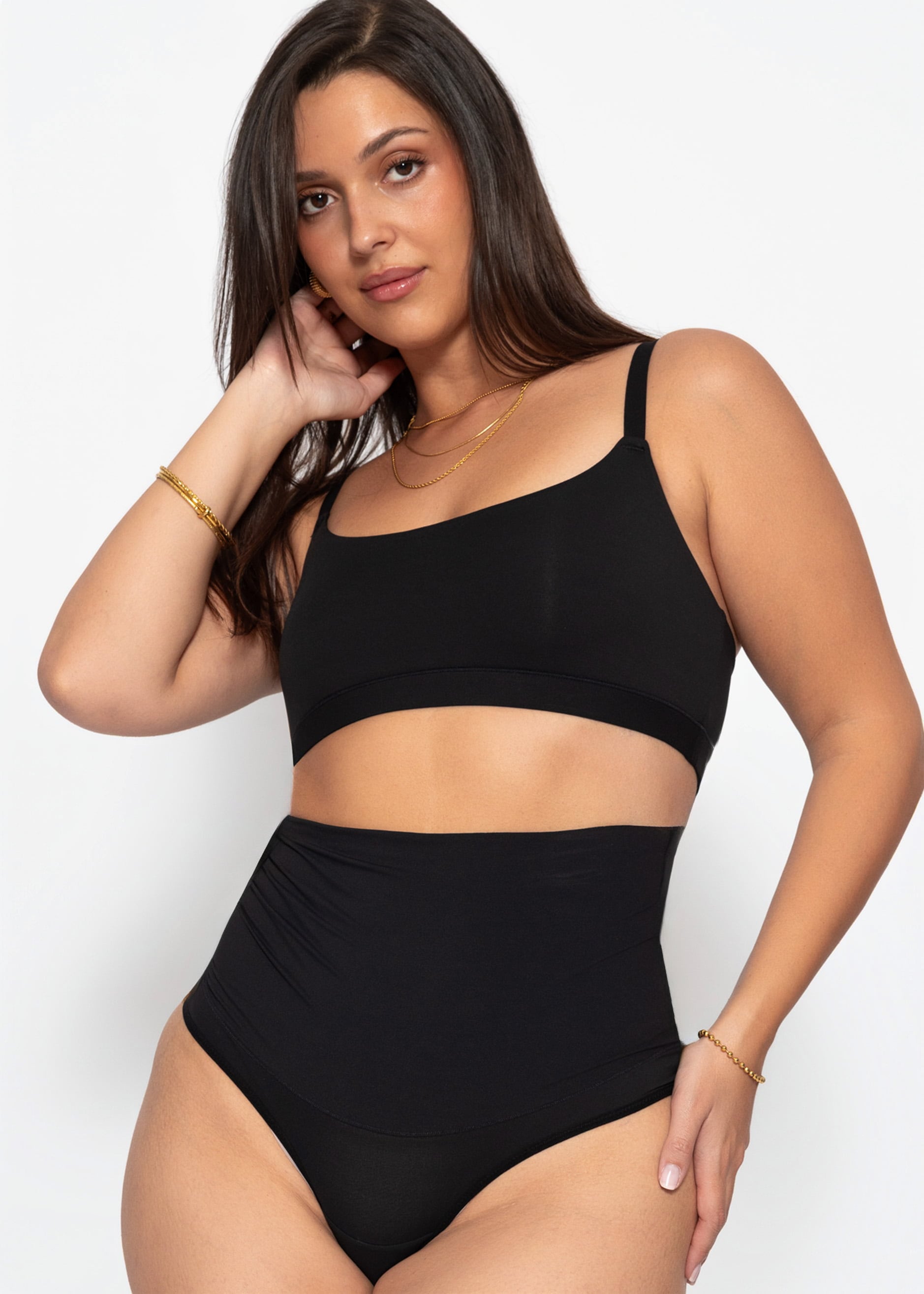SASSYCLASSY Shapingslip »Sculpting Shapewear Pants mit String« Elastischer Shaping-String mit hohem Bund und starker Formwirkung