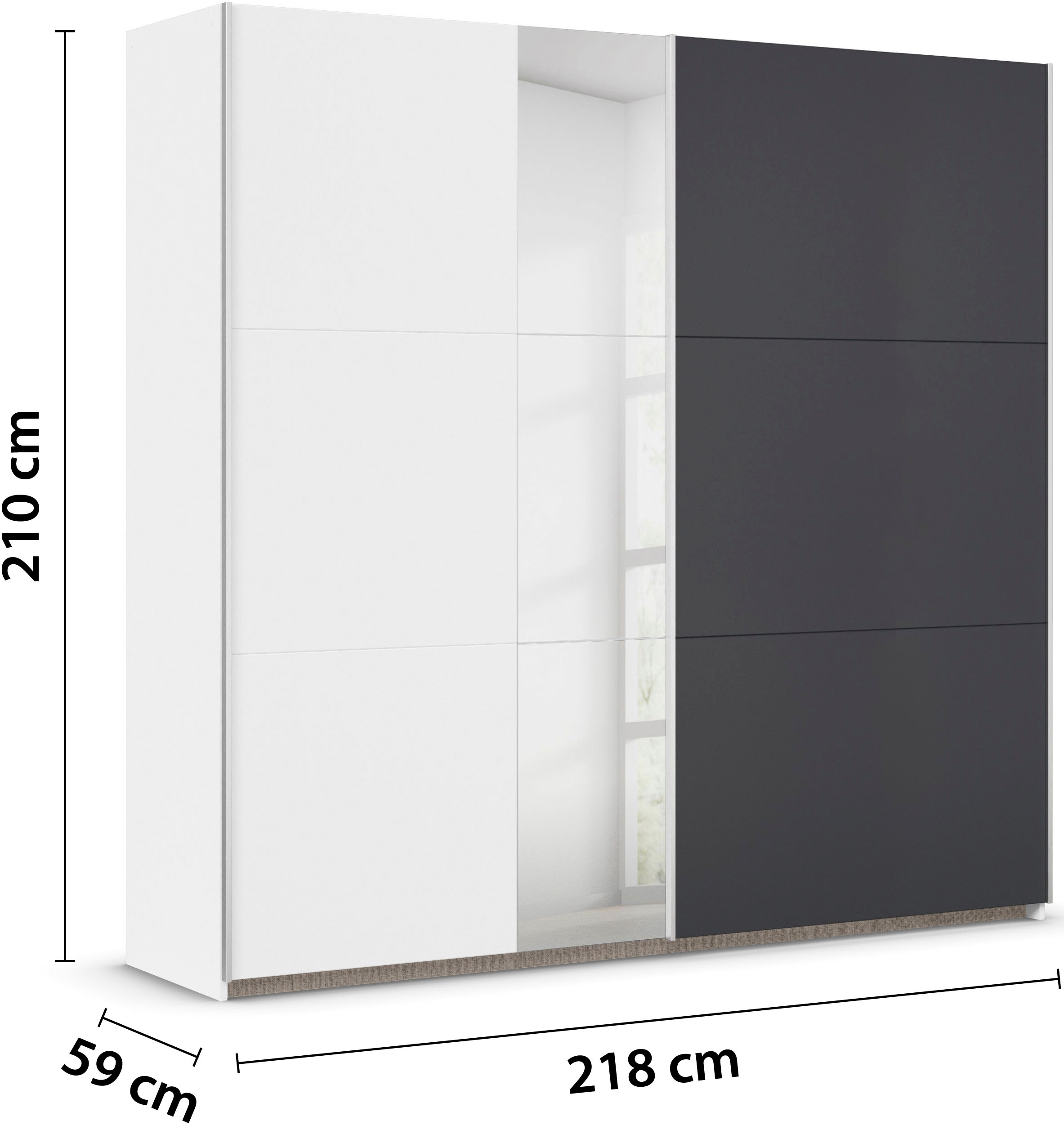 rauch Schlafzimmer-Set »Monza«, Breiten 2 in 218 kaufen bequem Bettanlage cm, mit Schwebetürenschrank Breite