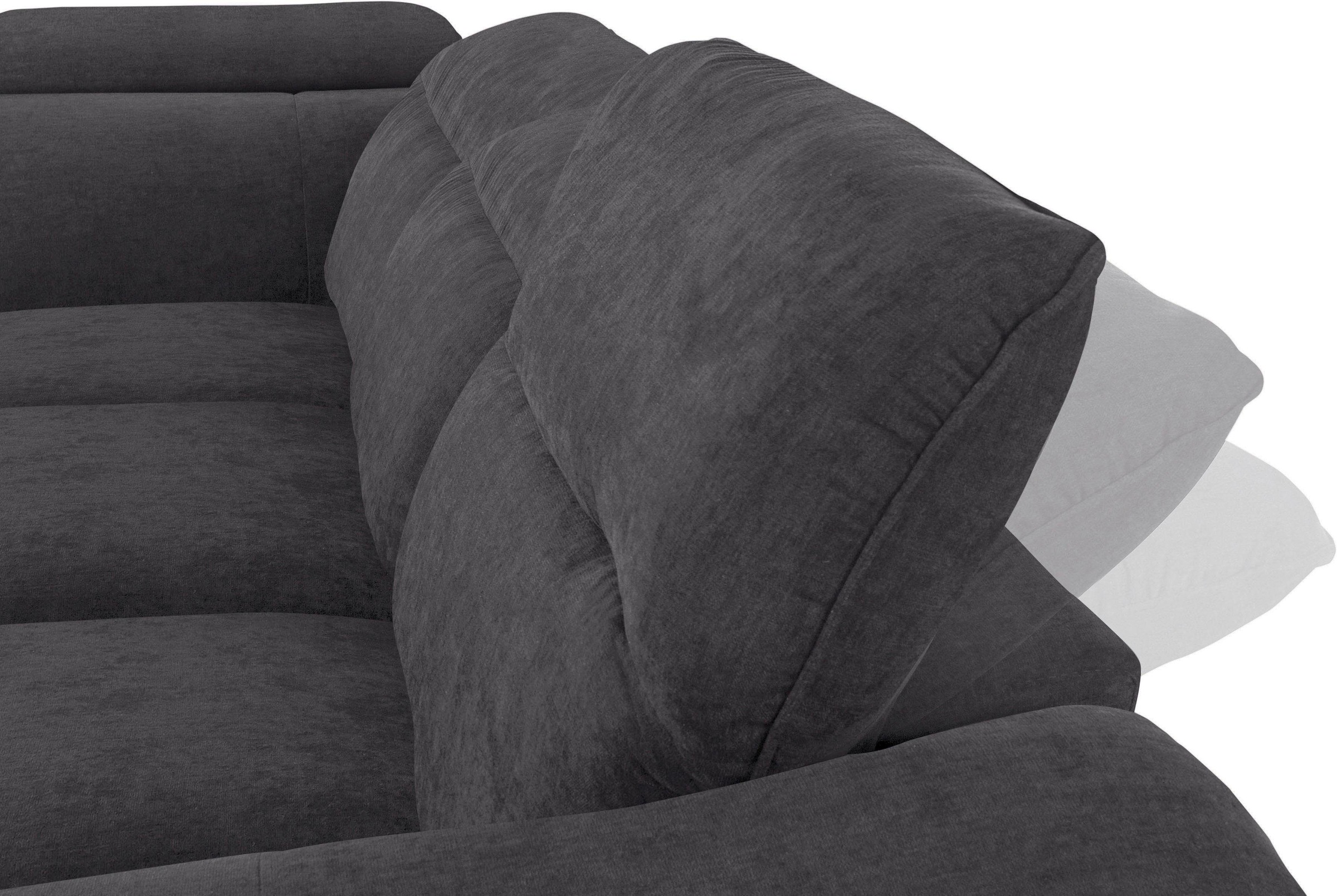 COTTA Polstergarnitur »Teresa L-Form«, (Set), Set bestehend aus: Ecksofa mit Kopfteilverstellung & Hocker
