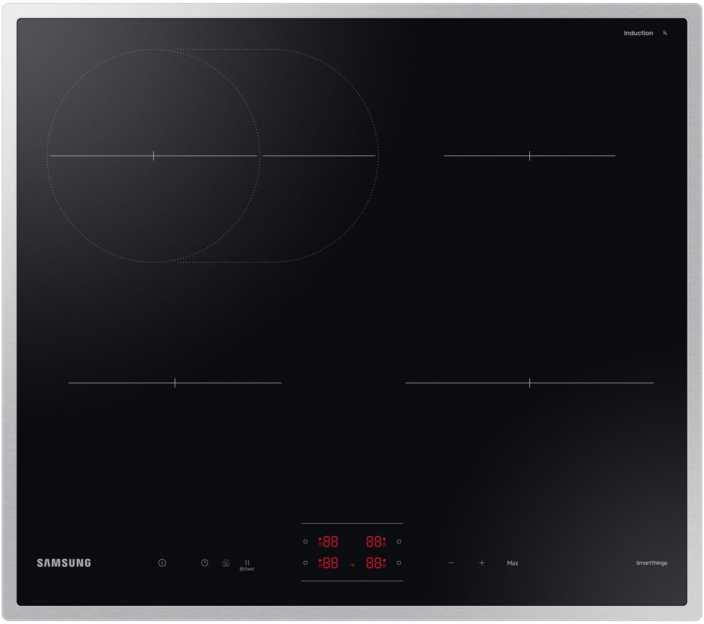 Samsung Induktions-Kochfeld »NZ64B4015HK/U1« Höhe des Kochfelds beträgt nur 44mm & Ideal für ovale Pfannen & Töpfe