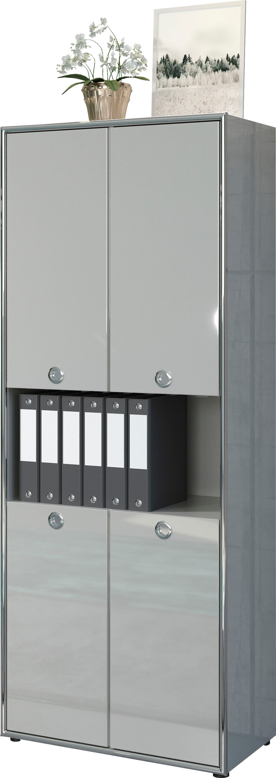 Places of Style Aktenschrank »Imperia«, Hochglanzoptik mit eleganter Chromumrahmung - Made in Italy