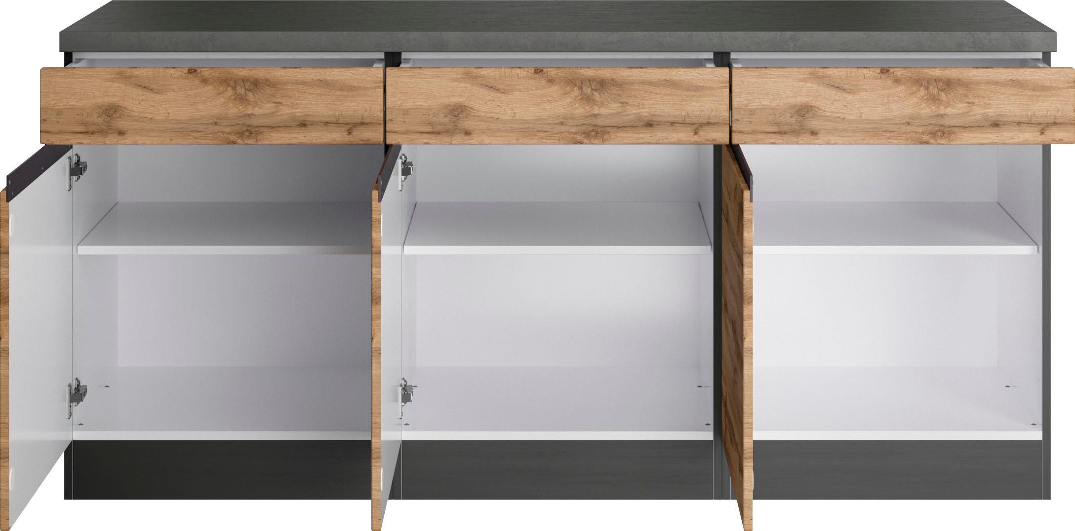 KOCHSTATION Unterschrank »KS-Riesa« Breite 180 cm, MDF-Fronten