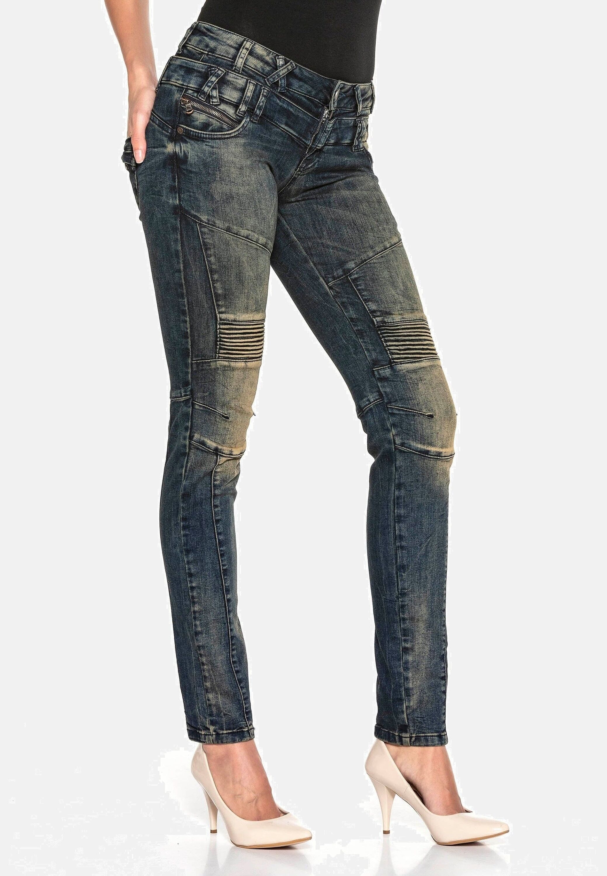 Cipo & Baxx Slim-fit-Jeans »Cipo & Baxx Jeans« mit Doppel-Bund, WD362