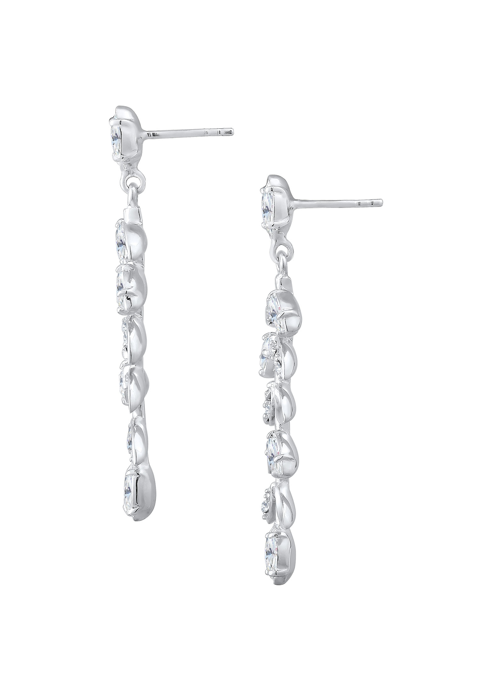 Elli Premium Paar Ohrhänger »Ohrringe Ohrhänger Blatt Glas Kristalle 925 Sterling Silber«