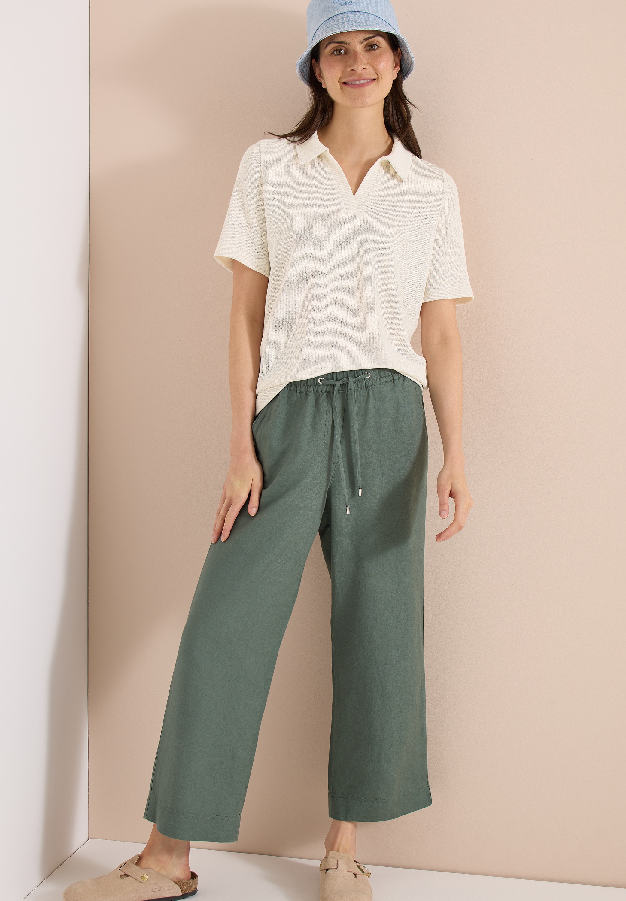 Cecil Poloshirt Strick-Look Shirt in Unifarben