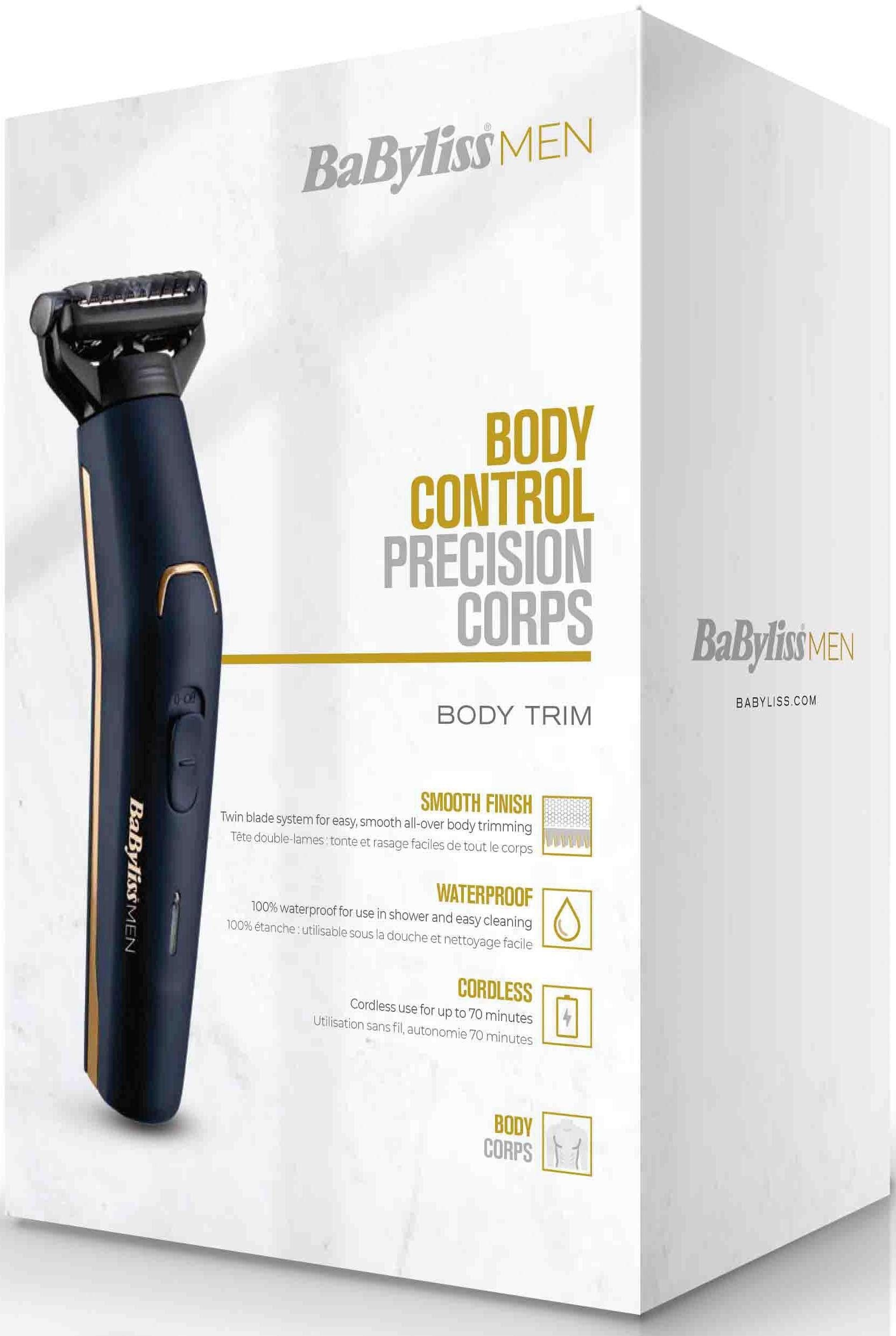 BaByliss Elektrokörperrasierer »BG120E MEN Body Trim«, 3 St. Aufsätze, 100%  wasserfester Körperhaartrimmer mit 3 Jahren XXL Garantie