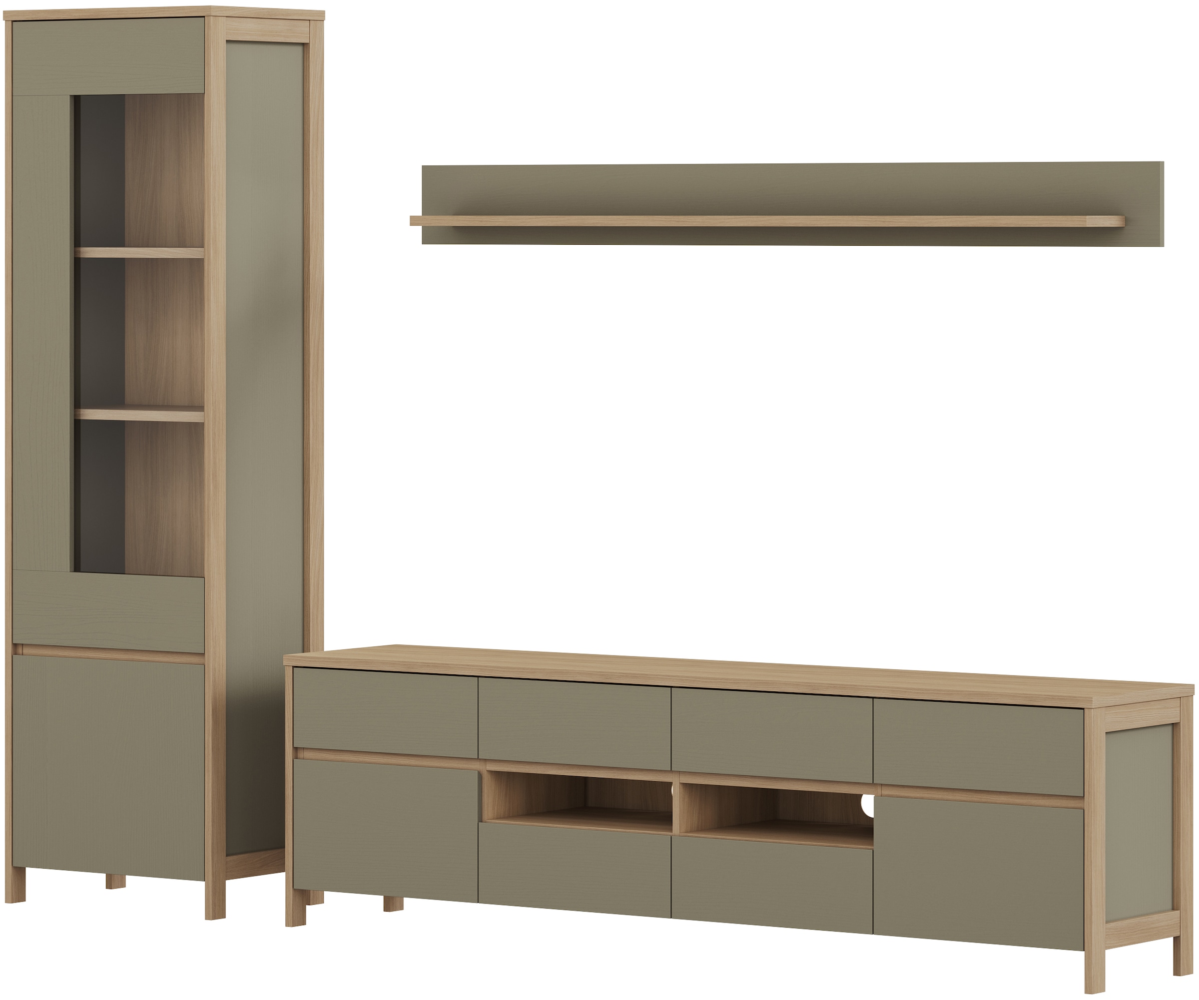 Home affaire Wohnwand »Stranda, moderne Anbauwand, Komplettset im Scandi-Style« 3 Stk. tlg.