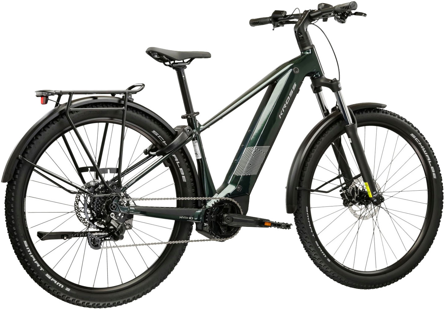 Kross »Influx Hybrid SUV 2.0 16,7Ah / 600 Wh 29 Zoll grün 9 Gänge 2026« 9 Gang Shimano CUES U4000 Schaltwerk Kettenschaltung Mittelmotor 250 W