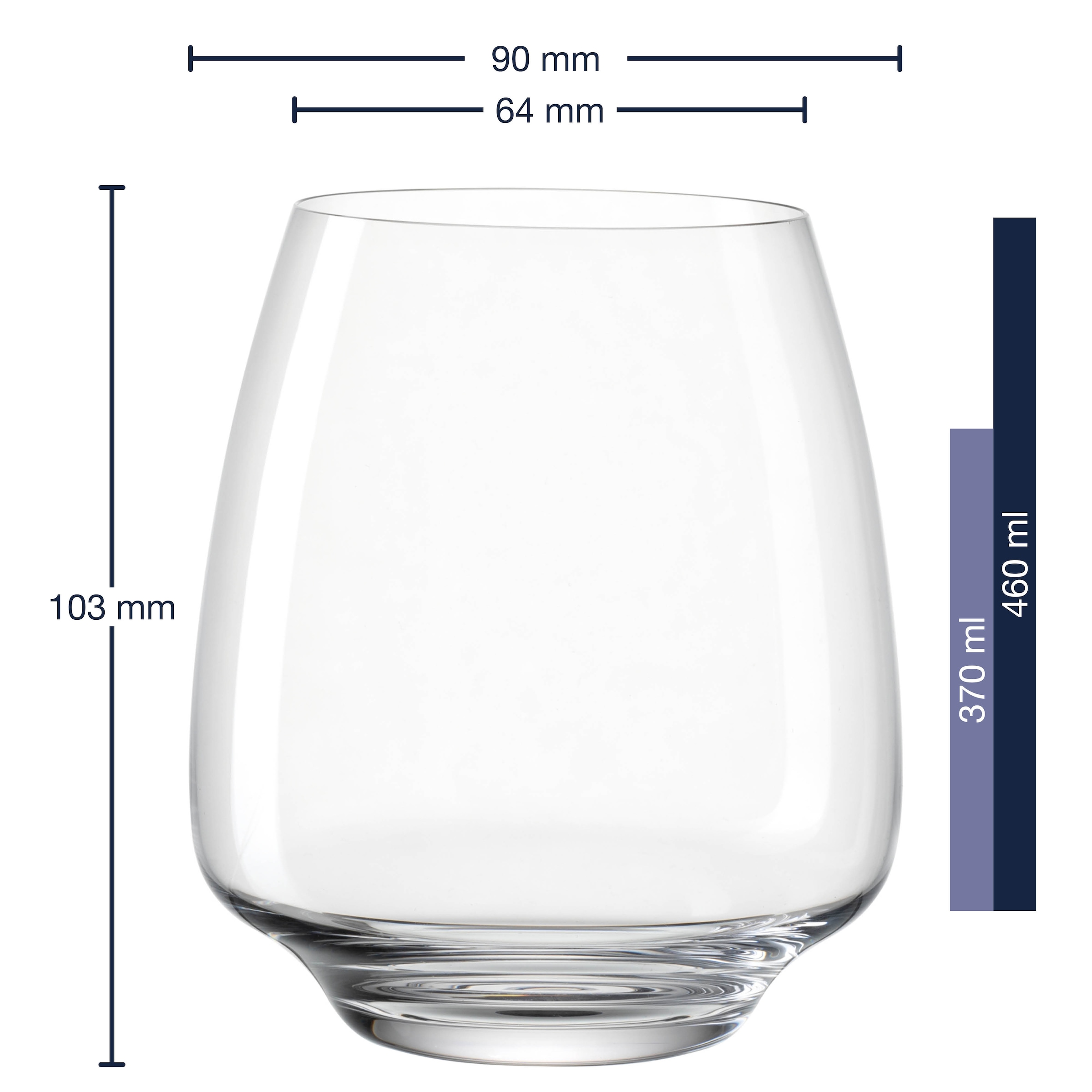 LEONARDO Whiskyglas »Trinkglas, CESTI, 460 ml, 6er-Set«, (Set, 6 tlg.), Whiskybecher, spülmaschinengeeignet