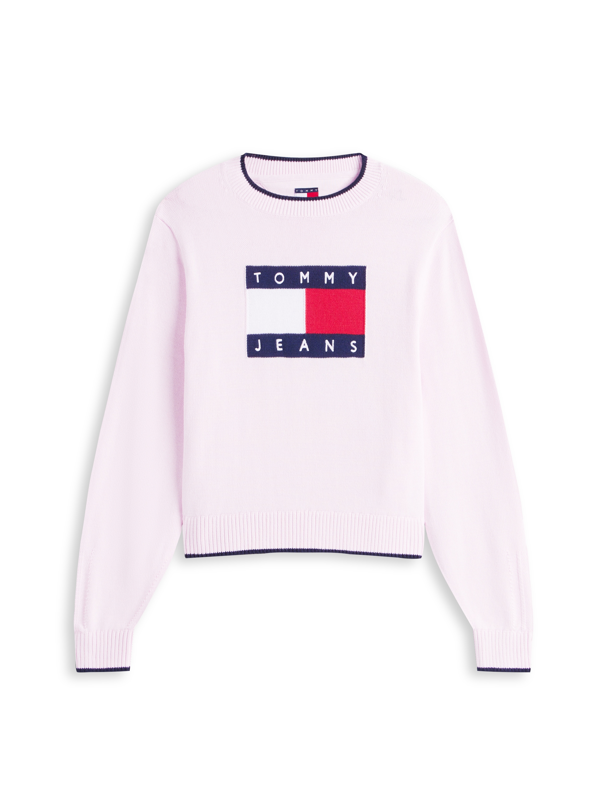 Tommy Jeans Strickpullover »TJW TIPPING FLAG SWEATER EXT« mit Logo-Intarsie, Relaxed Fit