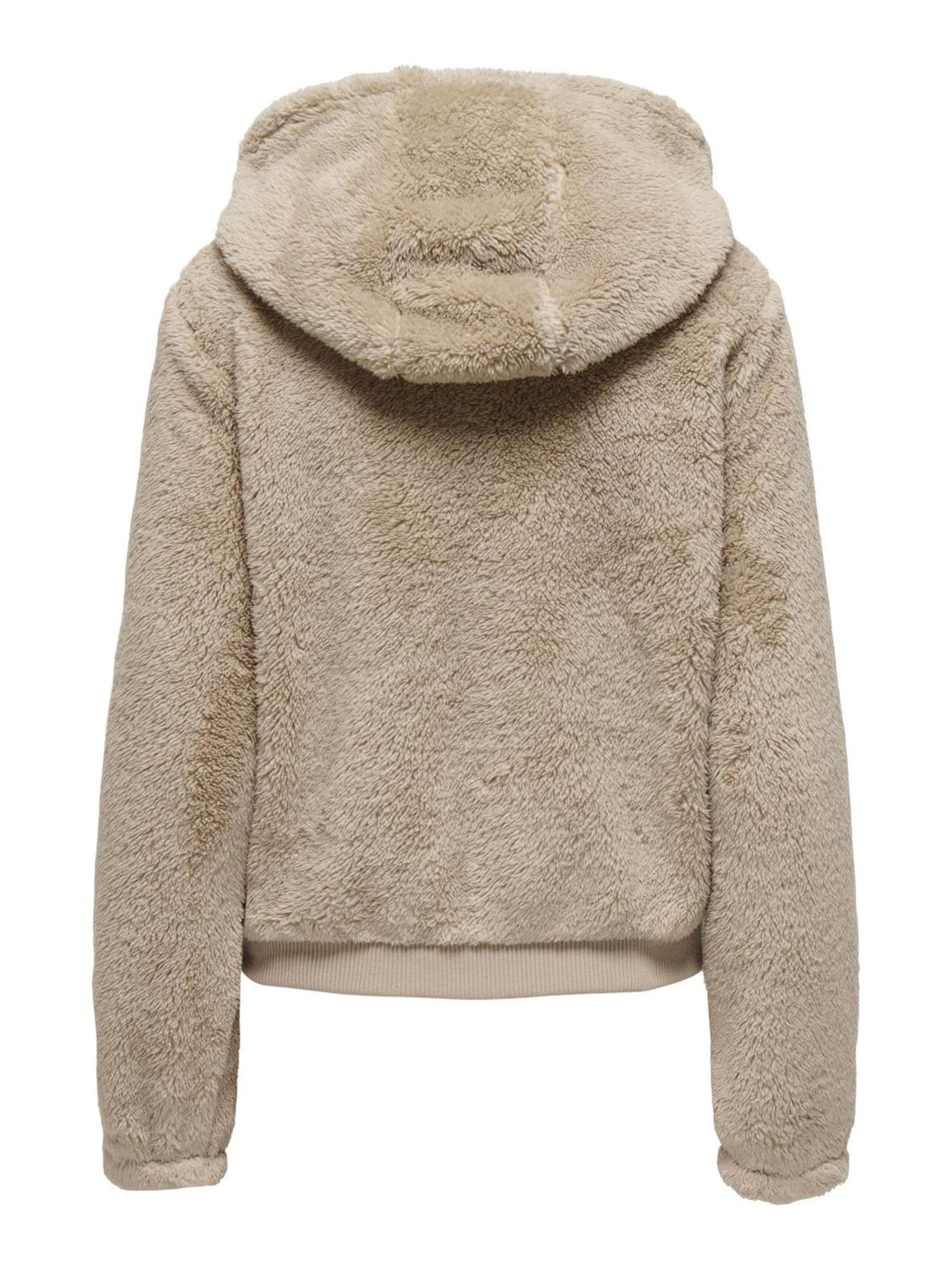 ONLY Kapuzenplüschjacke »ONLNEWANNA CONTACT SHERPA JKT OTW NOOS«, mit Kapuze