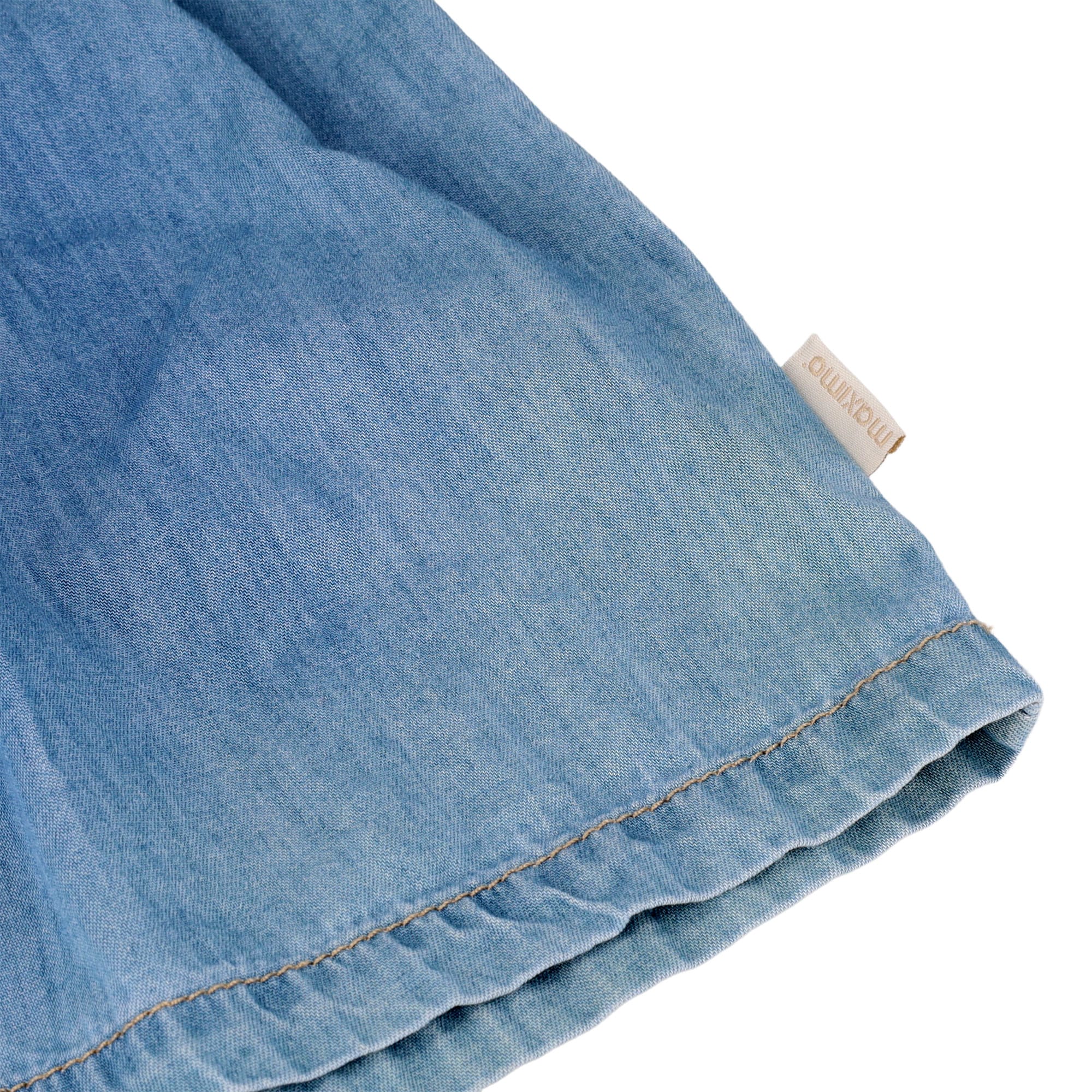 MAXIMO Sommerkleid 1 tlg. Denim-Optik, Rüschenärmel, Holzknöpfe, Blau