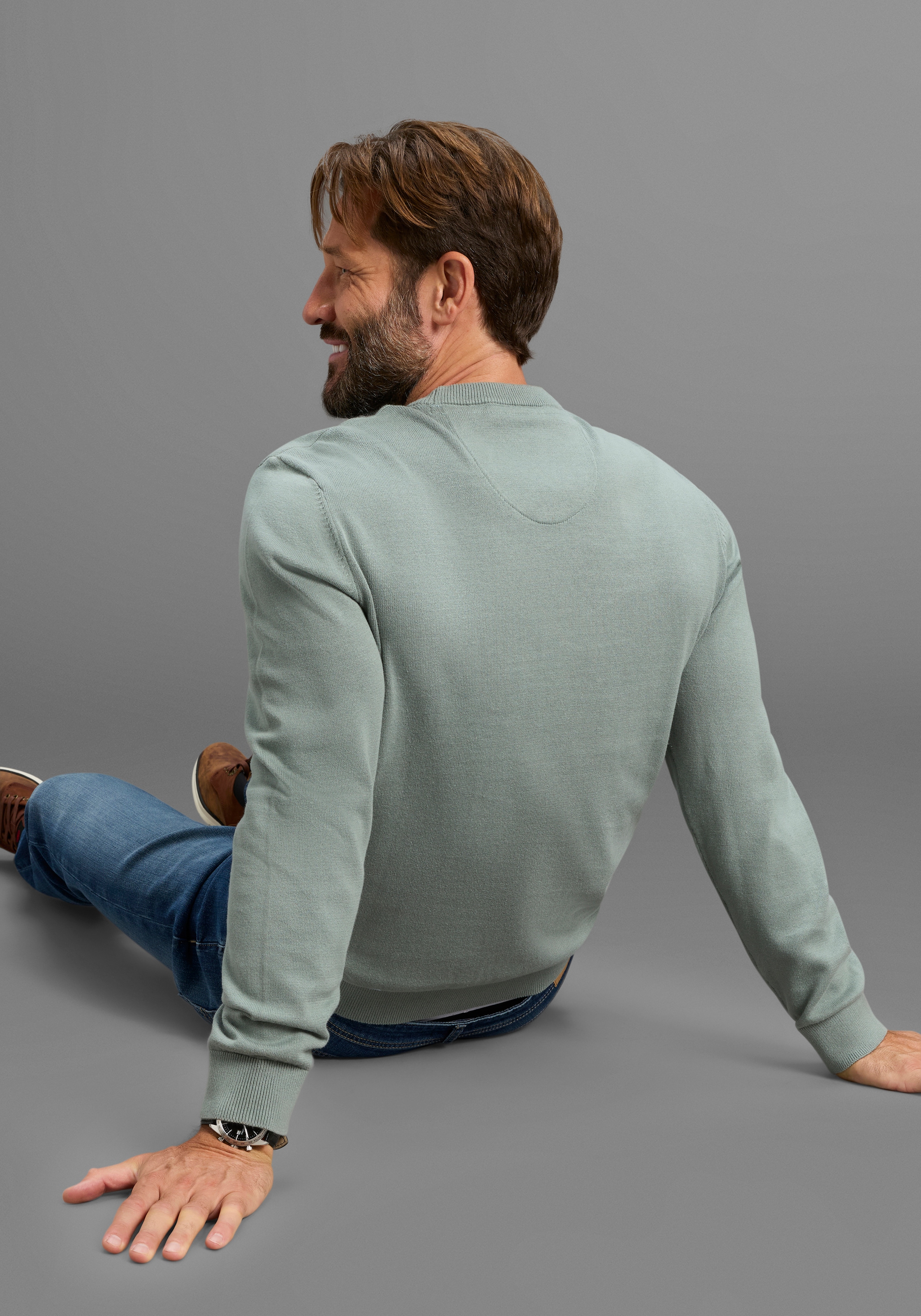 DELMAO Rundhalspullover »Neue Kollektion! Feinstrick« in Feinstrick , ideal für die Übergangszeit