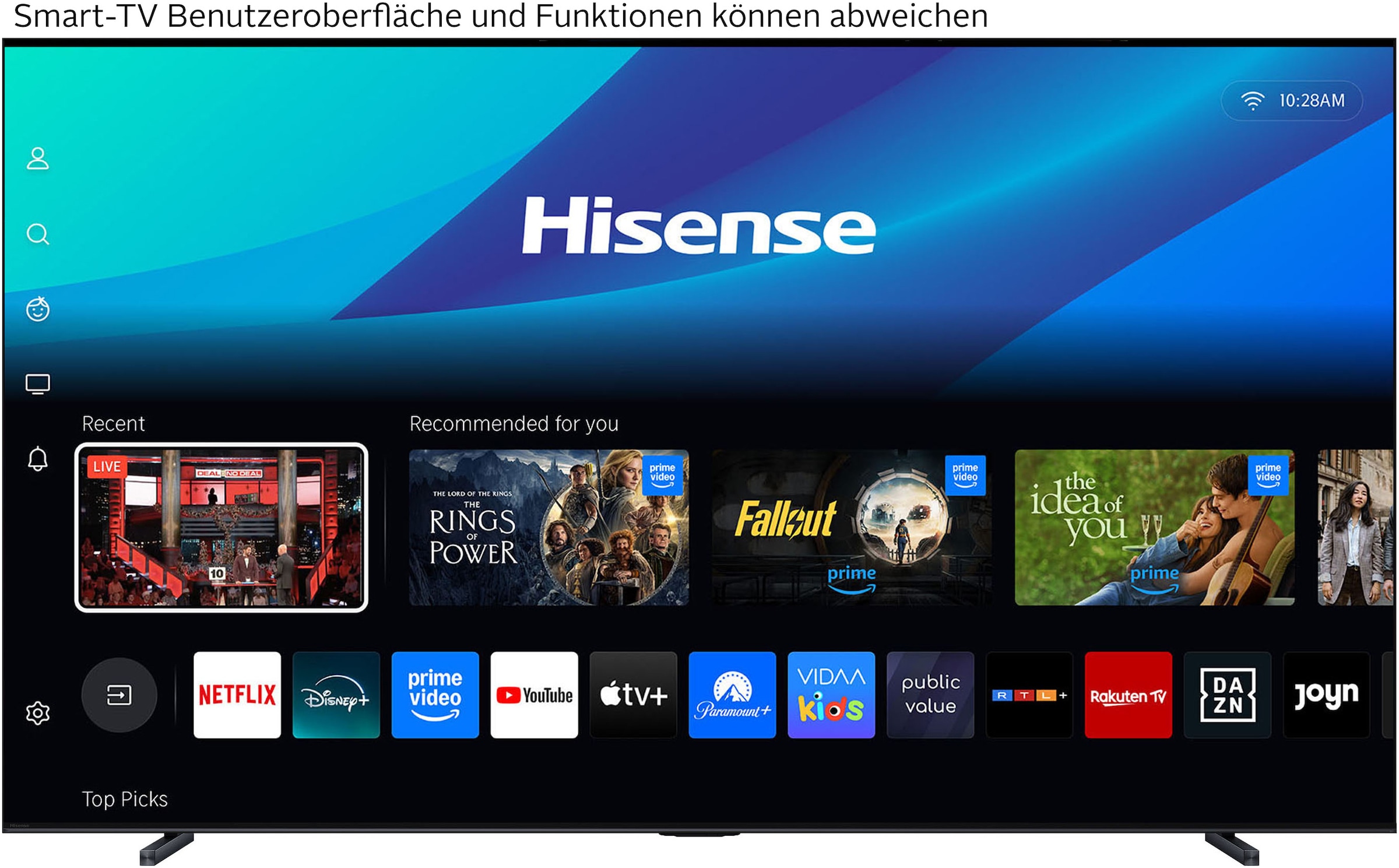 Hisense QLED Mini LED-Fernseher »100U7Q PRO« 253 cm/100 ″ Smart-TV 4K UHD MiniLED Smart TV