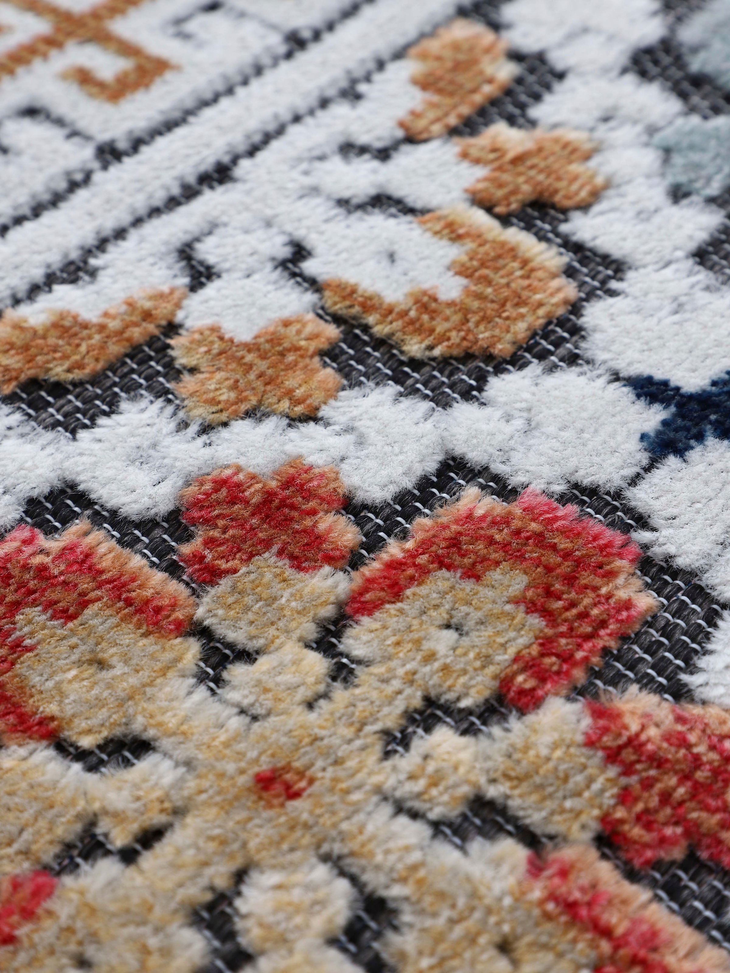 carpetfine Teppich »Deja 103«, rechteckig, 4 mm Höhe, robustes Flachgewebe, Floral, In- und Outdoor, Läufer