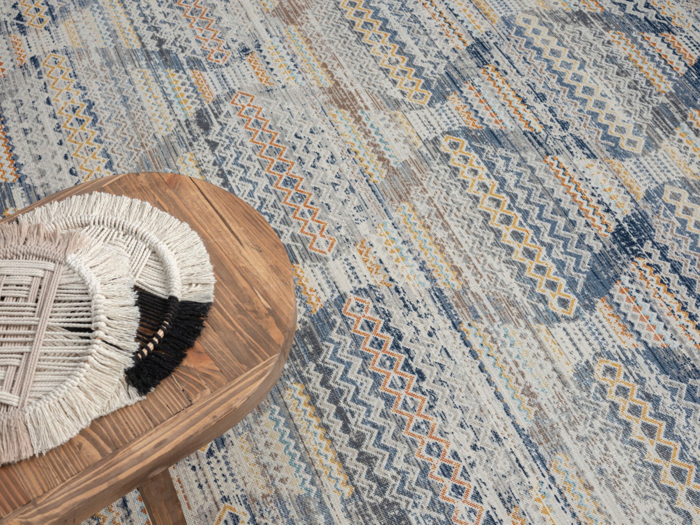 Myflair Möbel & Accessoires Teppich »Aurora 1« rechteckig 2 mm Höhe Flachgewebe, im modernem Used Look, superflach, weich durch Microfaser