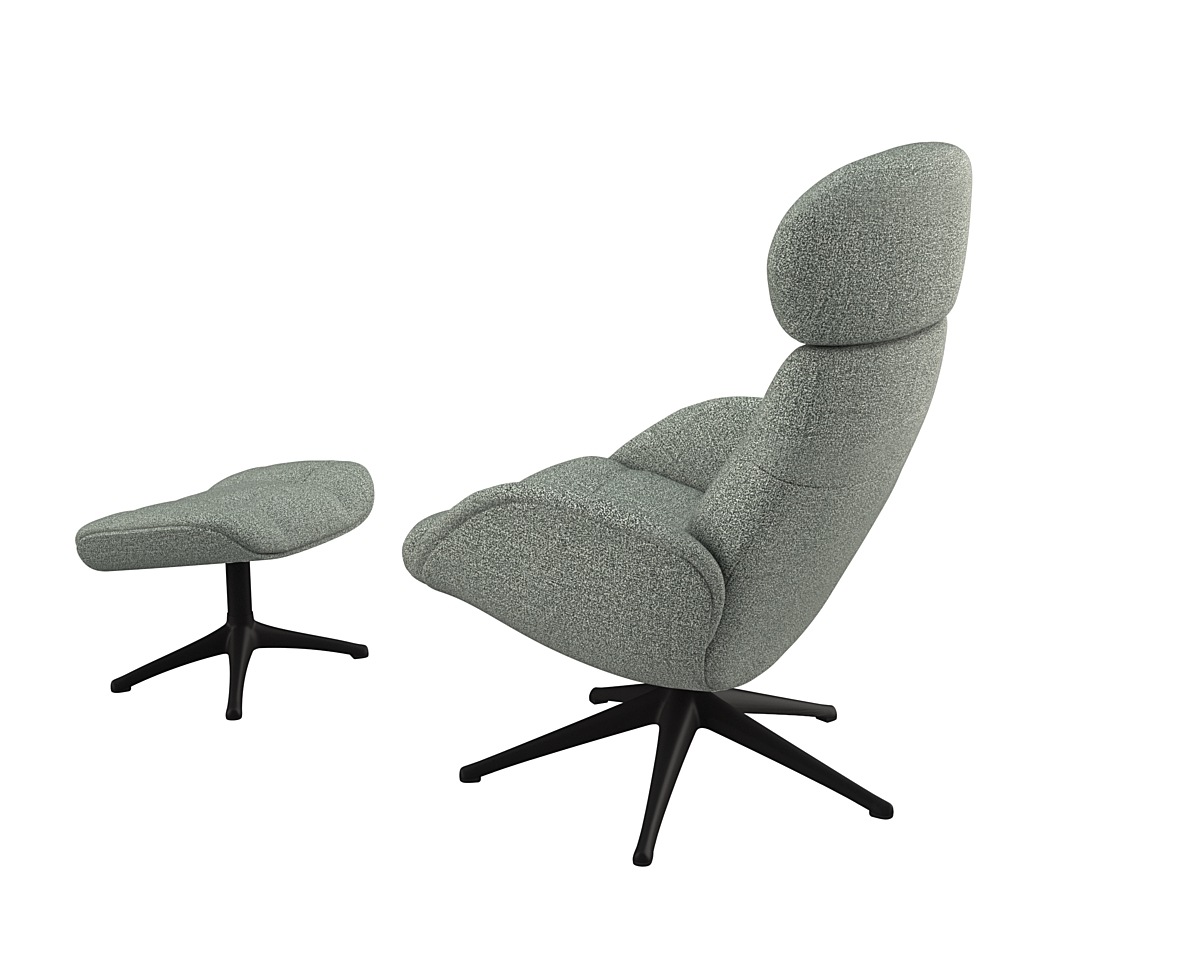 FLEXLUX Relaxsessel »Chester, Funktionssessel, Hoher Komfort, Scandi, Drehbar«, Premium Komfort, Rücken- und Kopfteilverstellung, Drehbar, Fuß Schwarz
